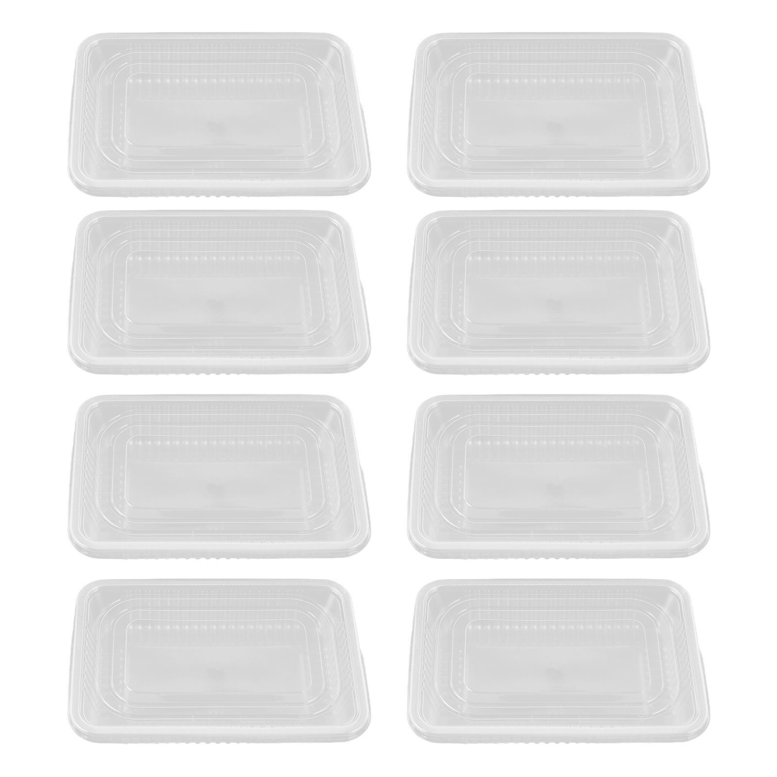 10PCS Disposable Lunch Box Microwavable Disposable Transparent Rectangular Food Container with Lid 500ML - Image 8