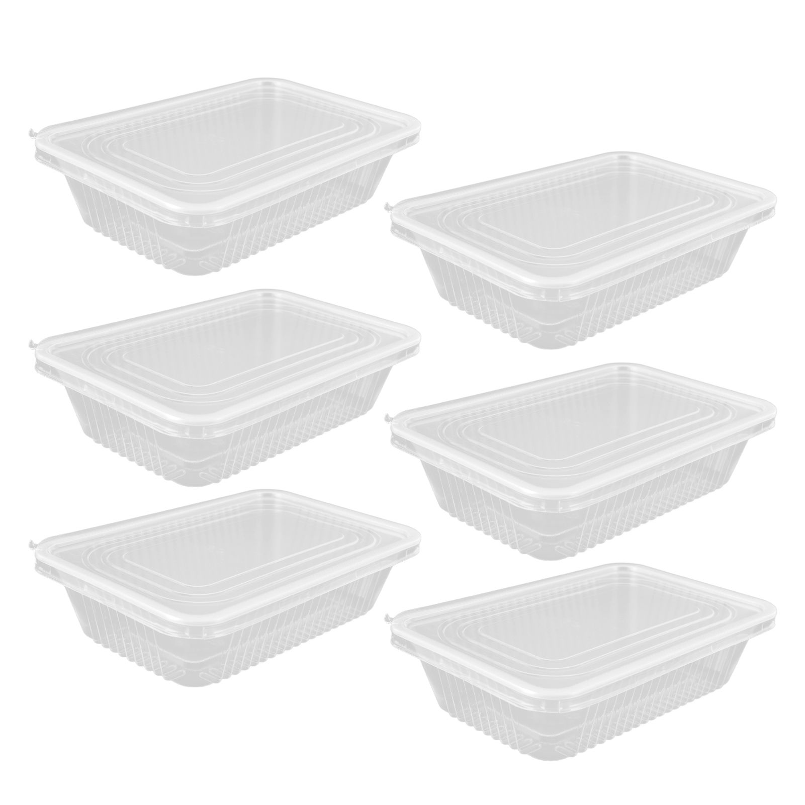10PCS Disposable Lunch Box Microwavable Disposable Transparent Rectangular Food Container with Lid 650ML - Image 2
