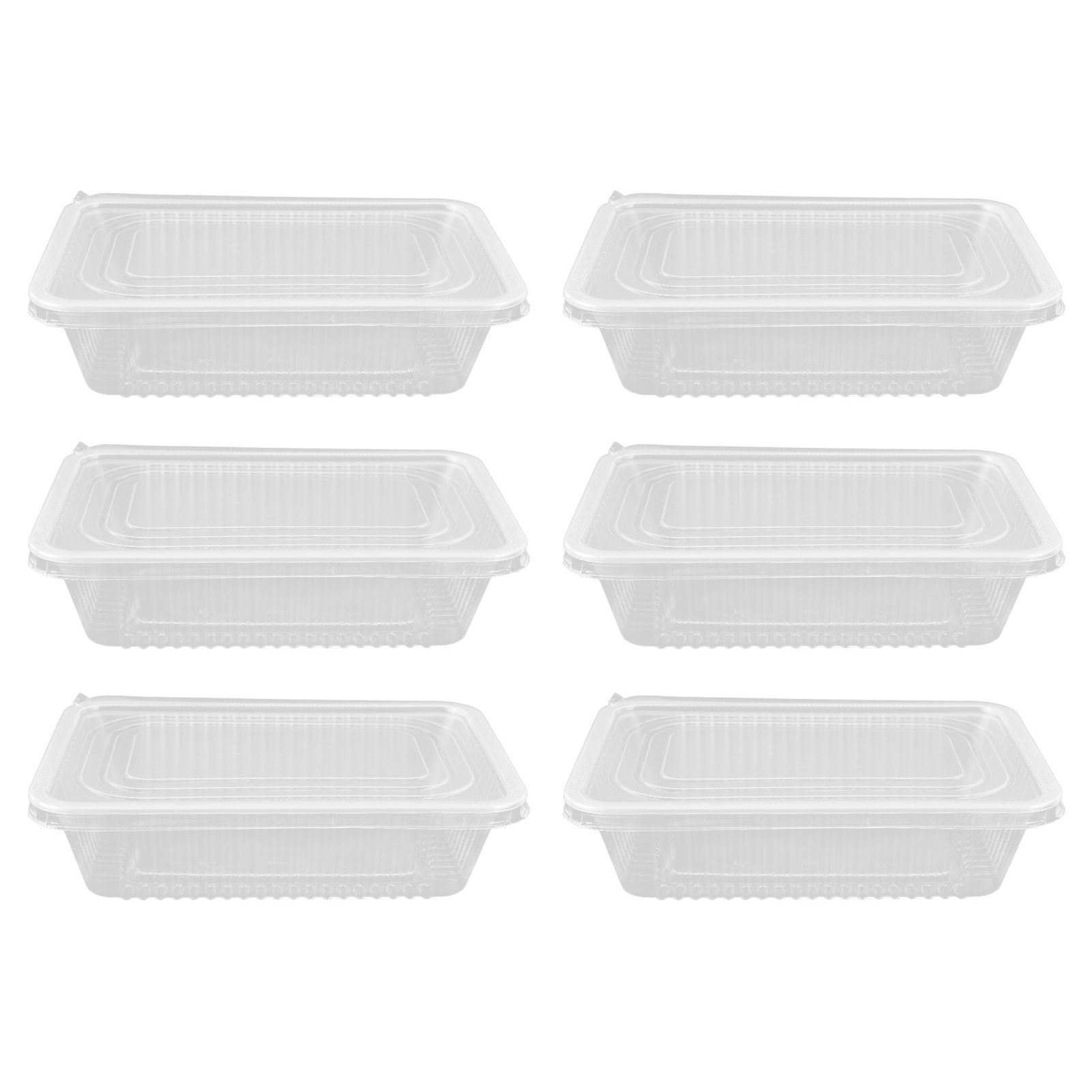 10PCS Disposable Lunch Box Microwavable Disposable Transparent Rectangular Food Container with Lid 650ML - Image 3
