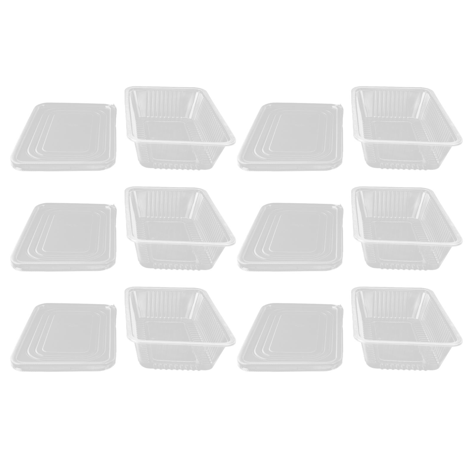 10PCS Disposable Lunch Box Microwavable Disposable Transparent Rectangular Food Container with Lid 650ML - Image 4