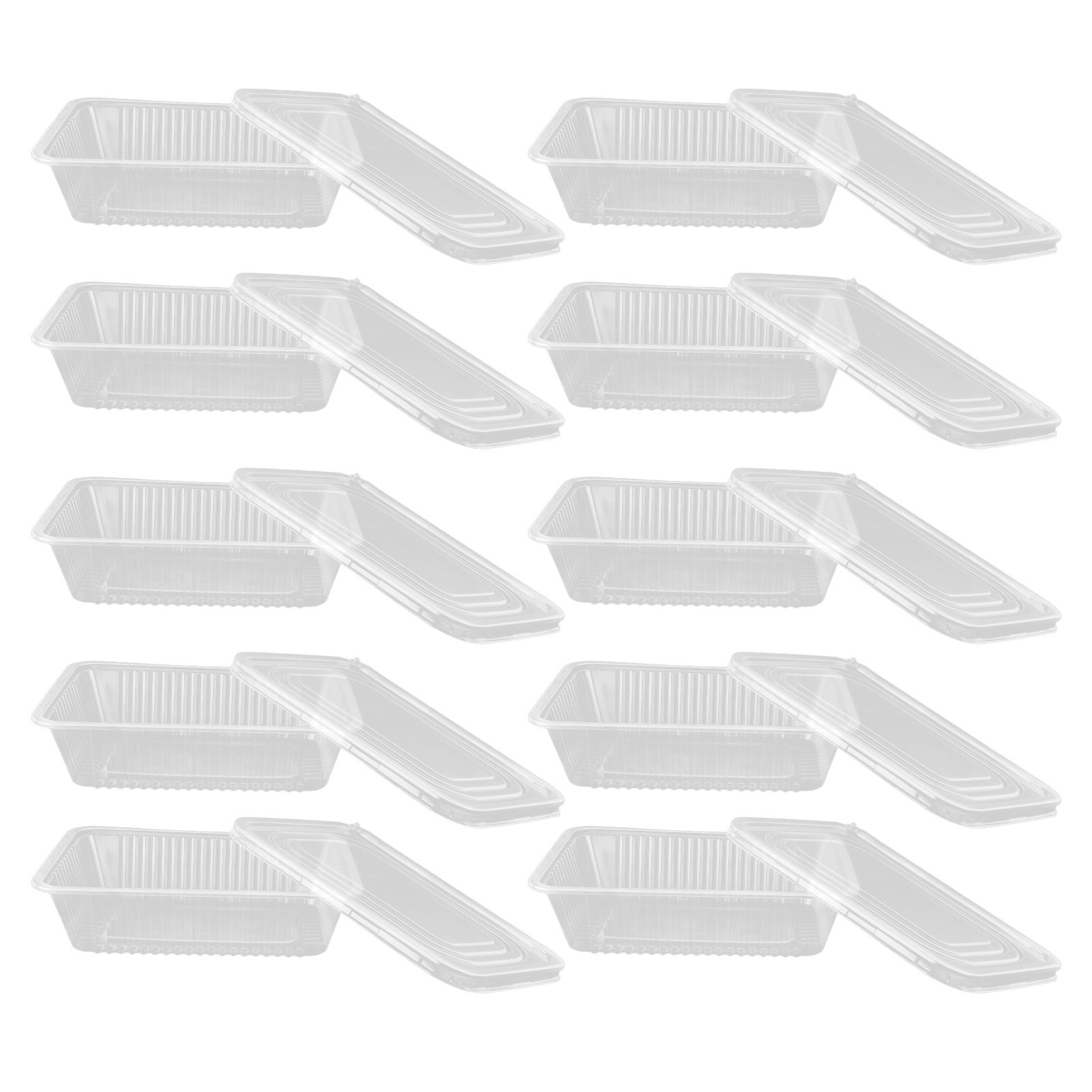 10PCS Disposable Lunch Box Microwavable Disposable Transparent Rectangular Food Container with Lid 650ML - Image 6