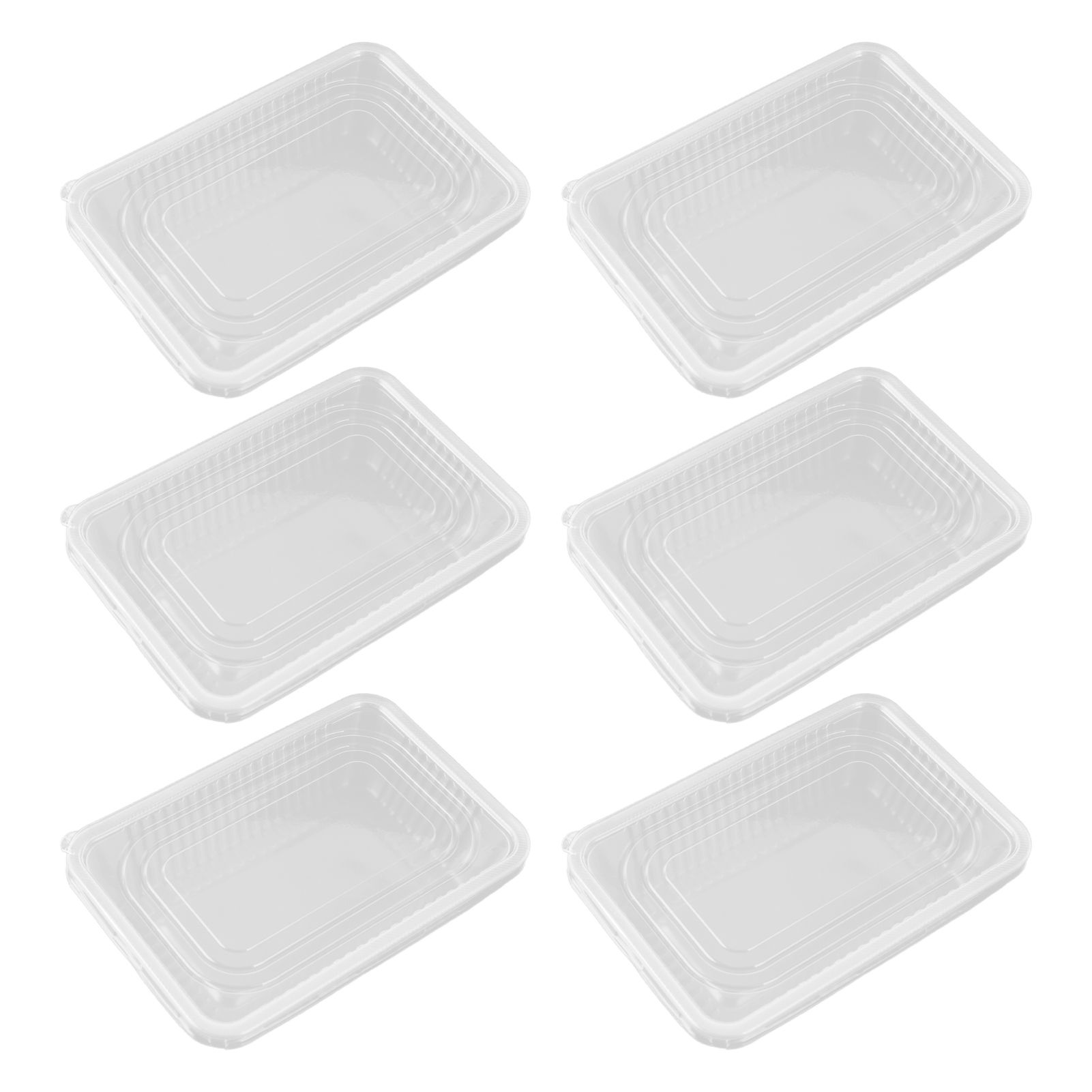 10PCS Disposable Lunch Box Microwavable Disposable Transparent Rectangular Food Container with Lid 650ML - Image 8