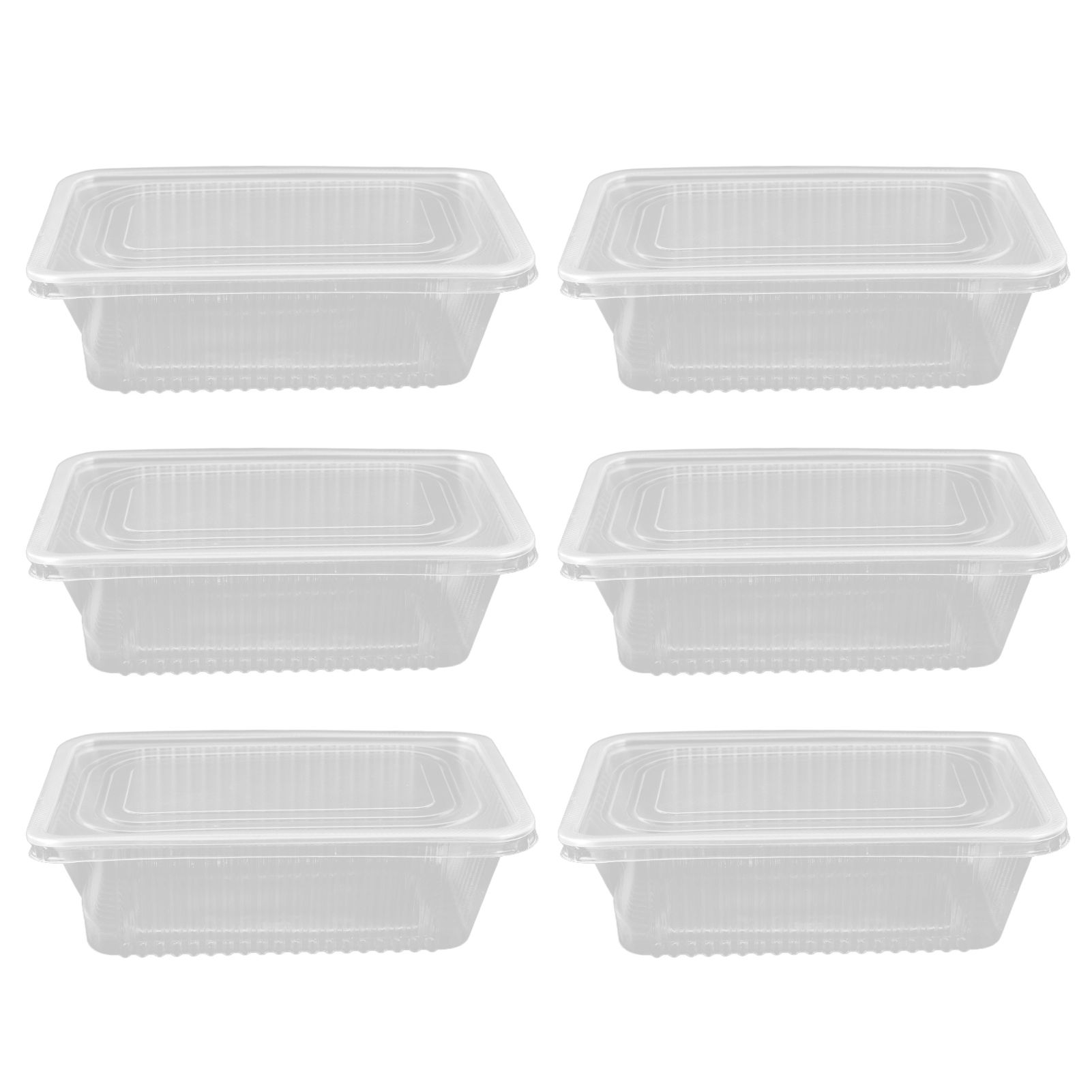 10PCS Disposable Lunch Box Microwavable Disposable Transparent Rectangular Food Container with Lid 750ML - Image 2