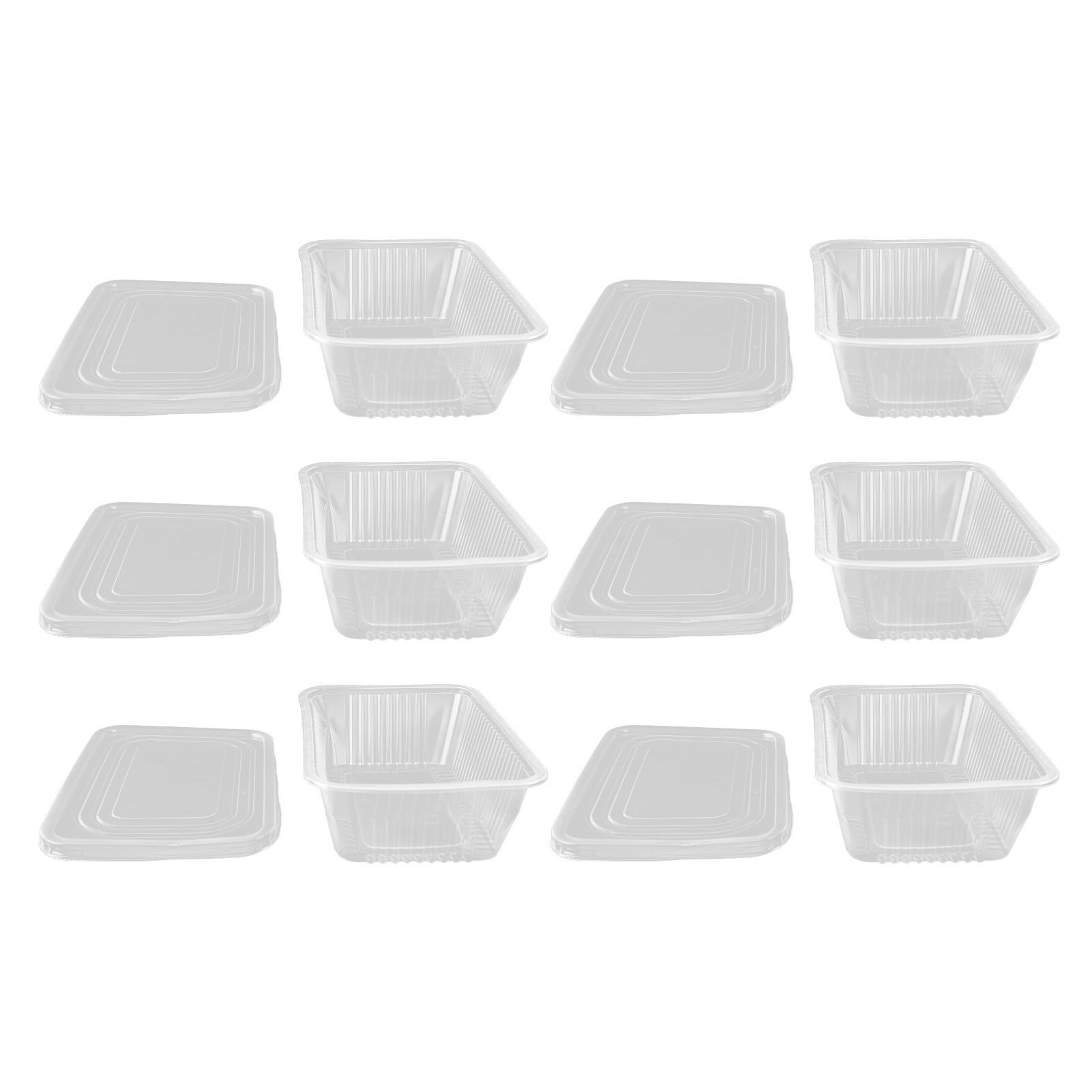 10PCS Disposable Lunch Box Microwavable Disposable Transparent Rectangular Food Container with Lid 750ML - Image 3