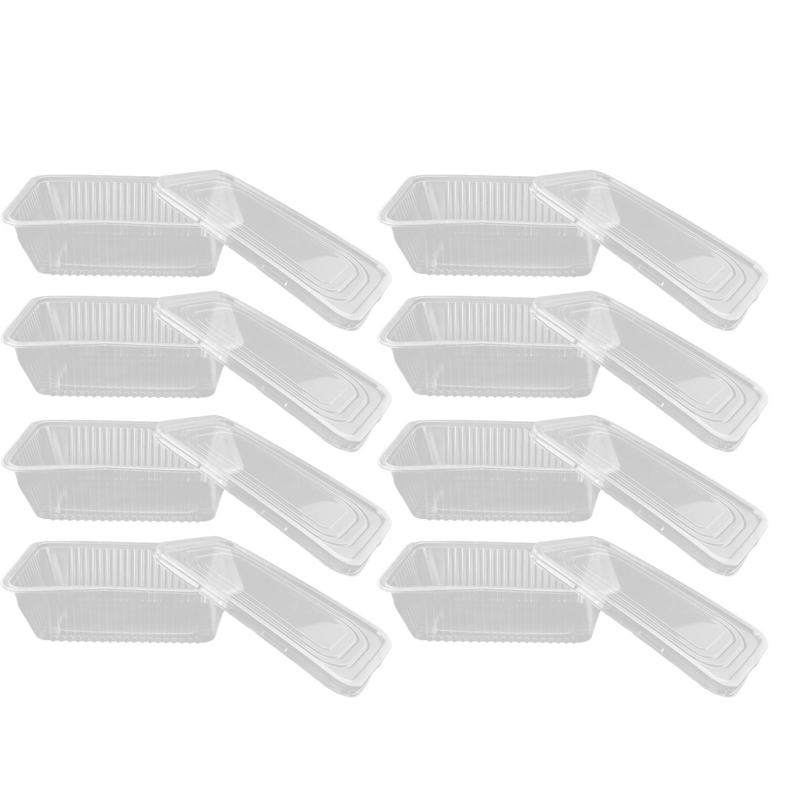 10PCS Disposable Lunch Box Microwavable Disposable Transparent Rectangular Food Container with Lid 750ML - Image 5
