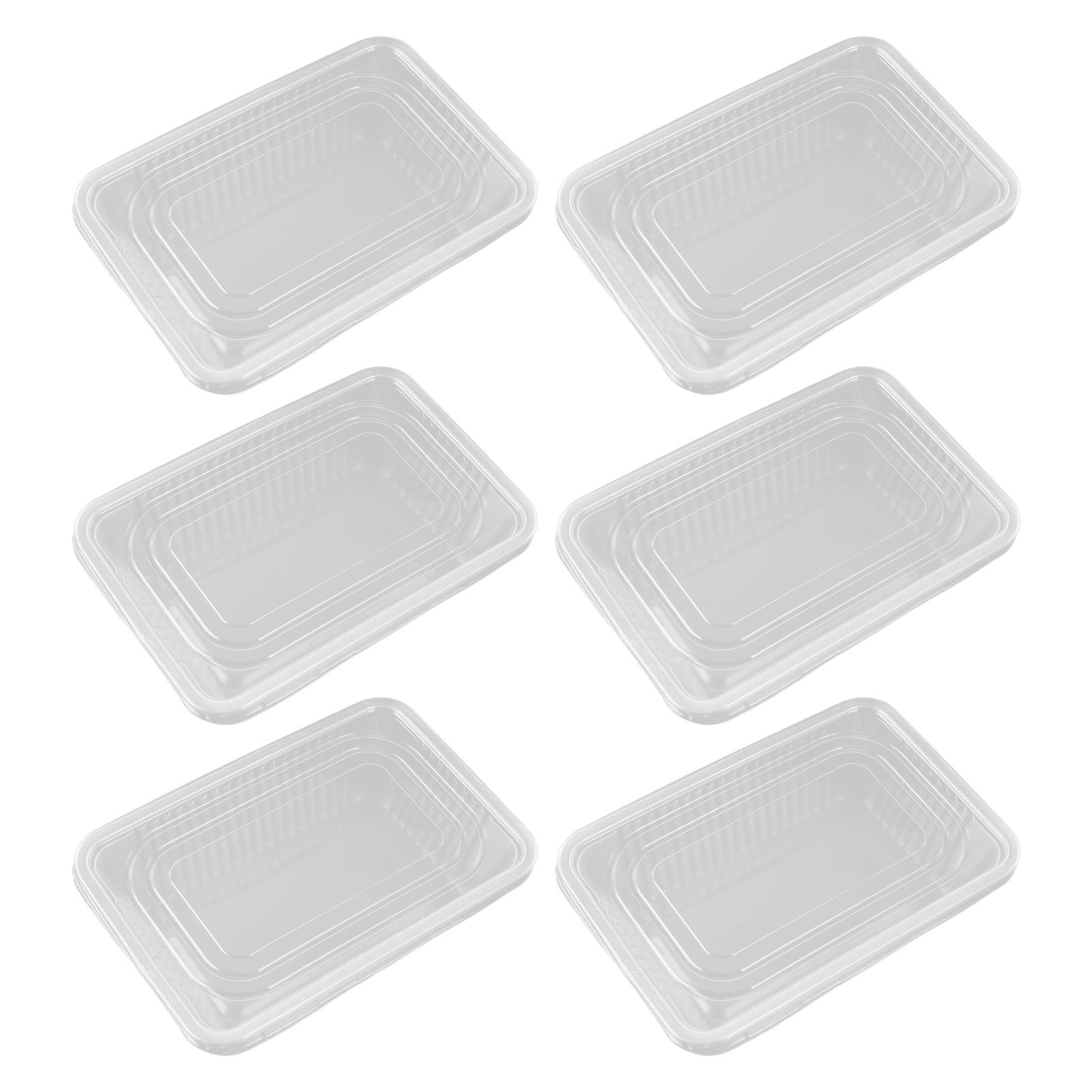 10PCS Disposable Lunch Box Microwavable Disposable Transparent Rectangular Food Container with Lid 750ML - Image 7