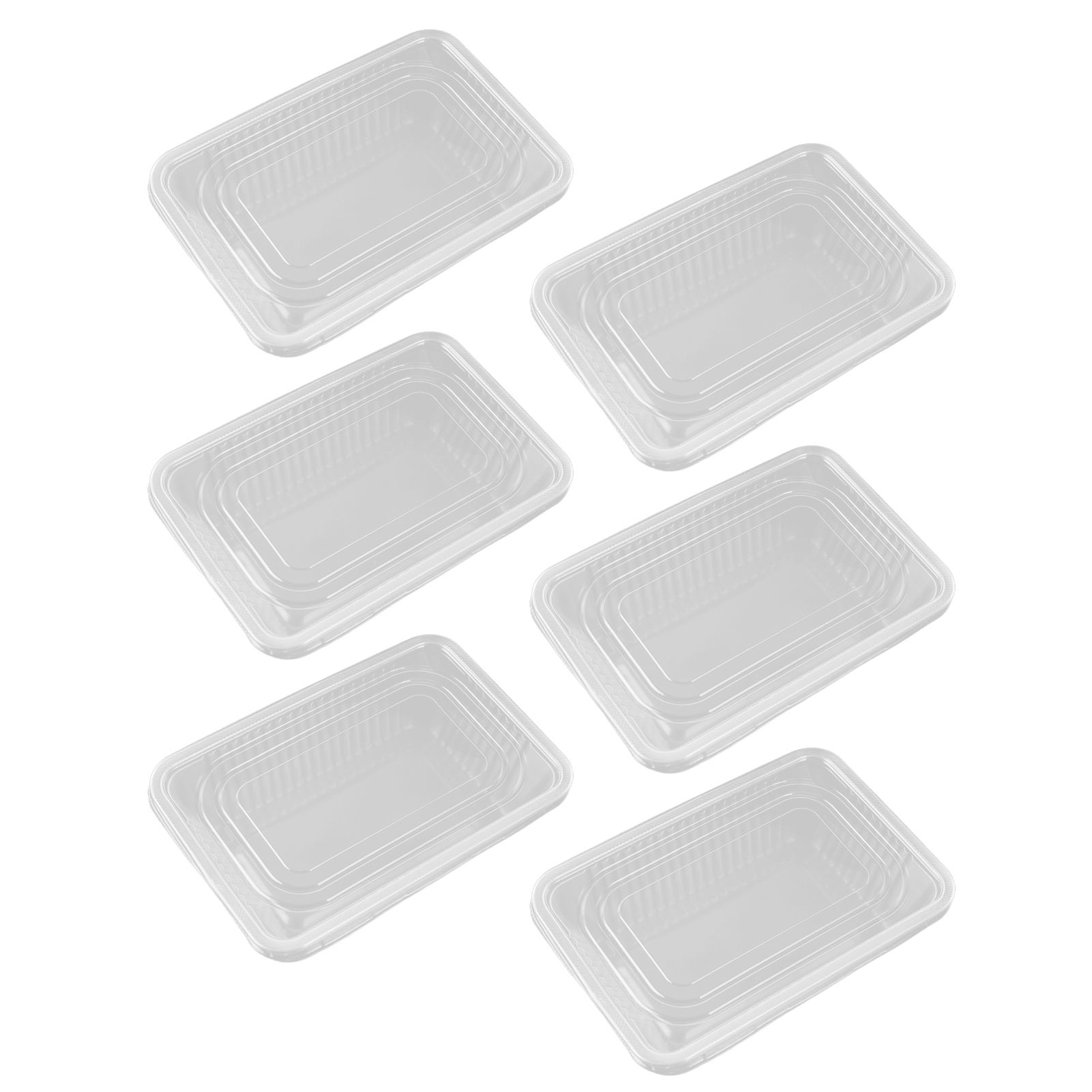 10PCS Disposable Lunch Box Microwavable Disposable Transparent Rectangular Food Container with Lid 750ML - Image 8