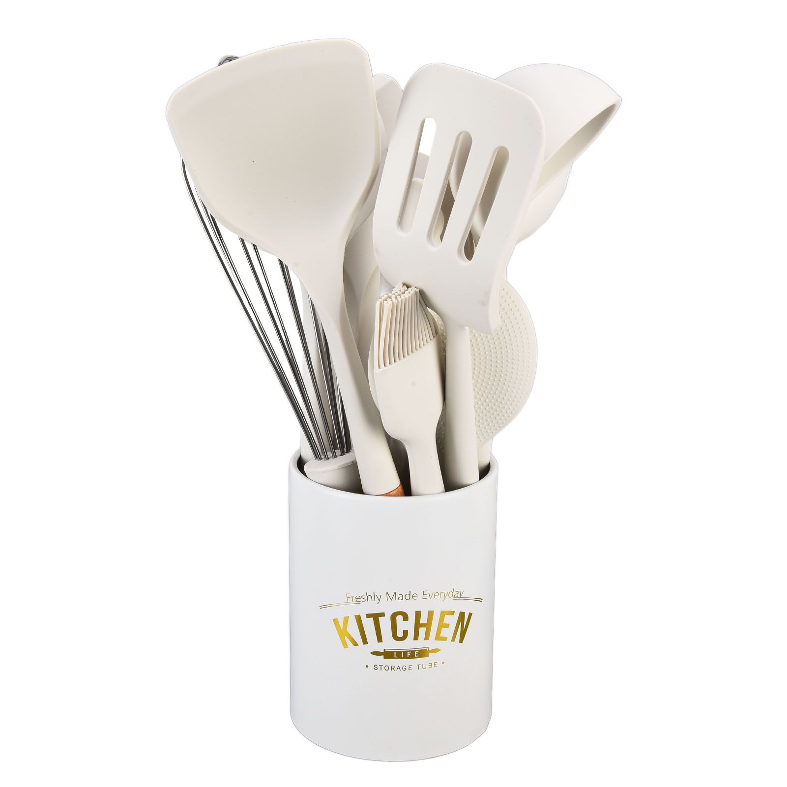 12Pcs Silicone Cooking Utensil Set White Nordic Minimalist Style NonStick Kitchenware Kit for Kitchen Gadgets - Image 3