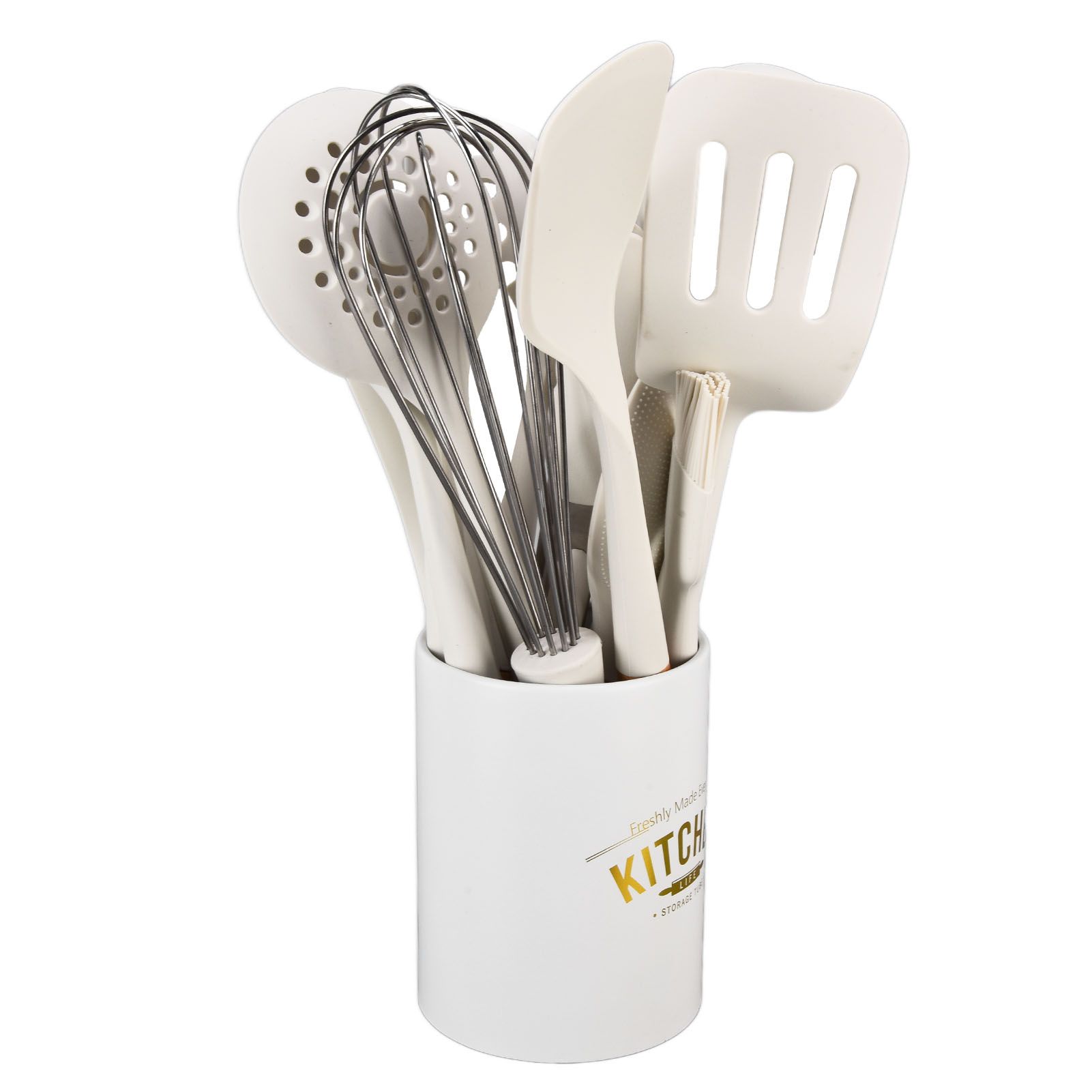 12Pcs Silicone Cooking Utensil Set White Nordic Minimalist Style NonStick Kitchenware Kit for Kitchen Gadgets - Image 5