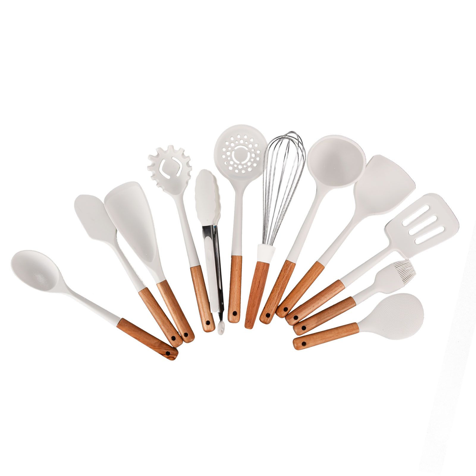 12Pcs Silicone Cooking Utensil Set White Nordic Minimalist Style NonStick Kitchenware Kit for Kitchen Gadgets - Image 6