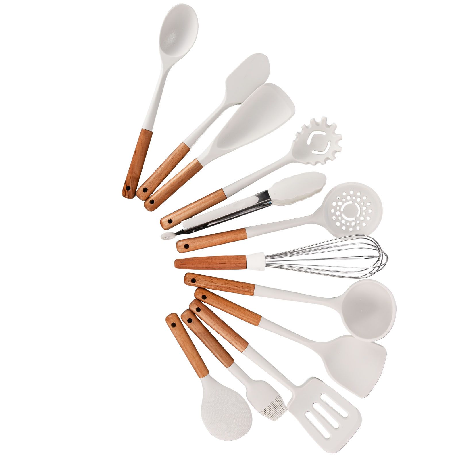 12Pcs Silicone Cooking Utensil Set White Nordic Minimalist Style NonStick Kitchenware Kit for Kitchen Gadgets - Image 7
