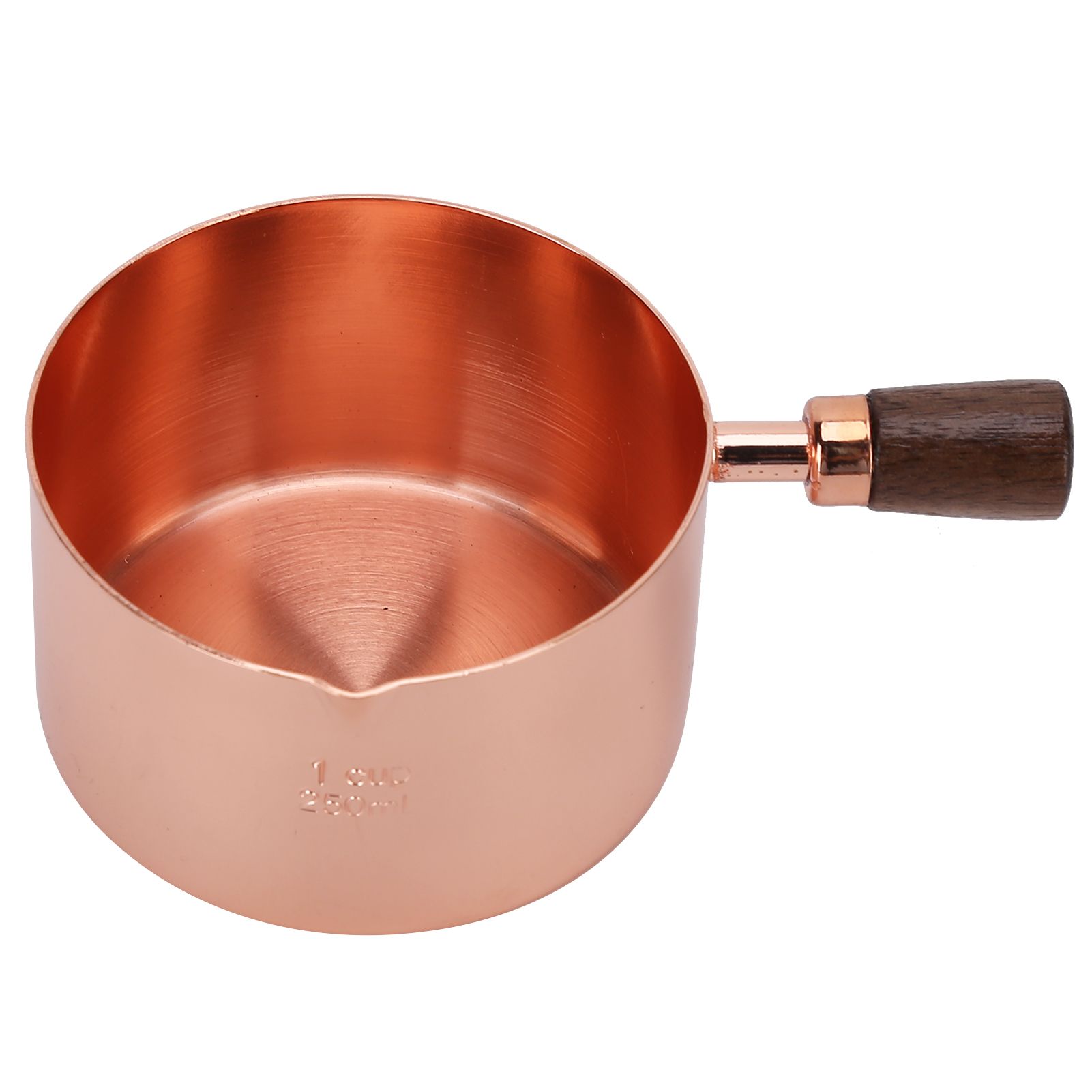 Sauce Pan Wooden Handle Rose Gold Stainless Steel Sauce Pot for Cooking Kitchen Ware1cup - Image 4