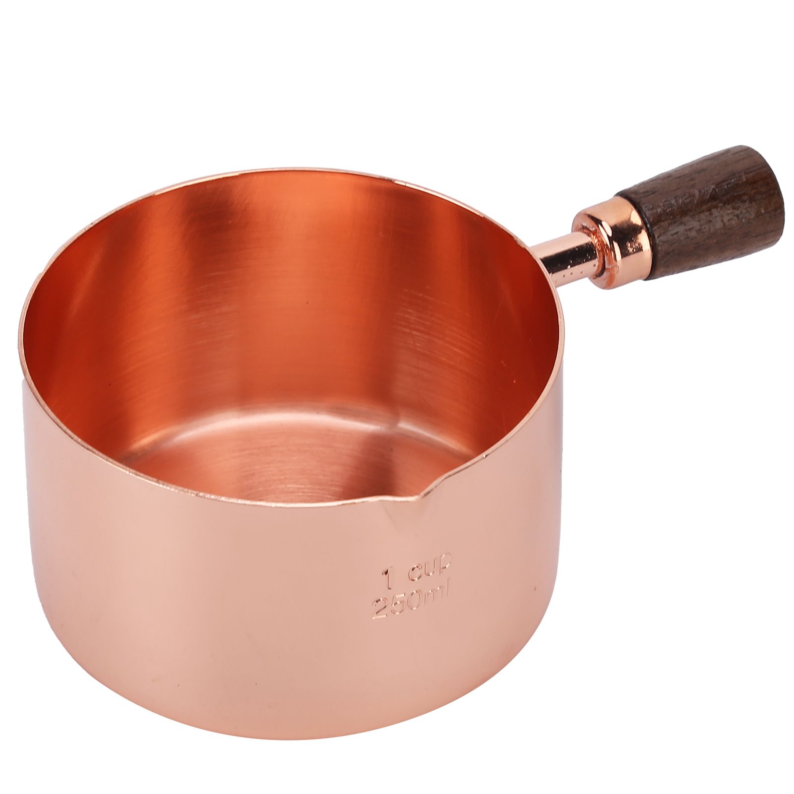 Sauce Pan Wooden Handle Rose Gold Stainless Steel Sauce Pot for Cooking Kitchen Ware1cup - Image 5