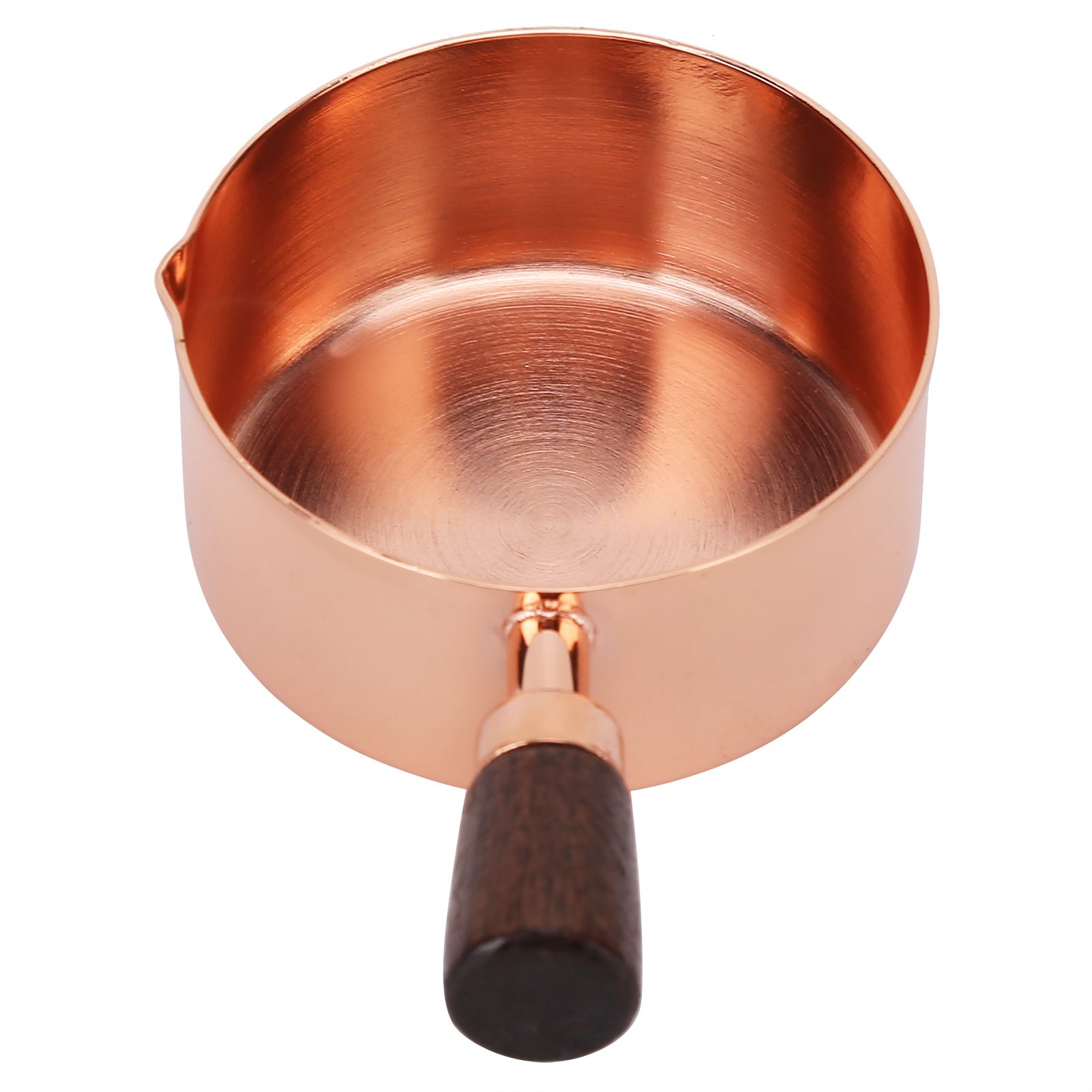 Sauce Pan Wooden Handle Rose Gold Stainless Steel Sauce Pot for Cooking Kitchen Ware1/2cup - Image 3