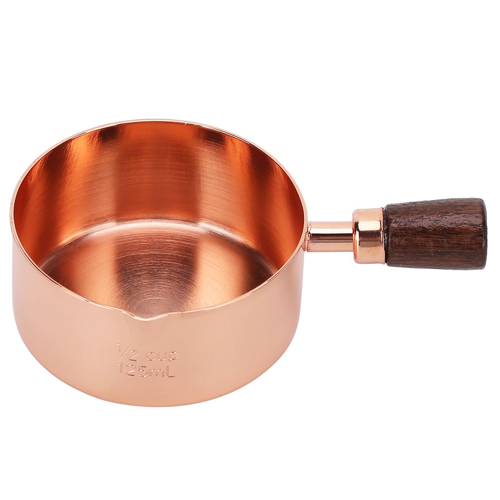 Sauce Pan Wooden Handle Rose Gold Stainless Steel Sauce Pot for Cooking Kitchen Ware1/2cup - Image 4