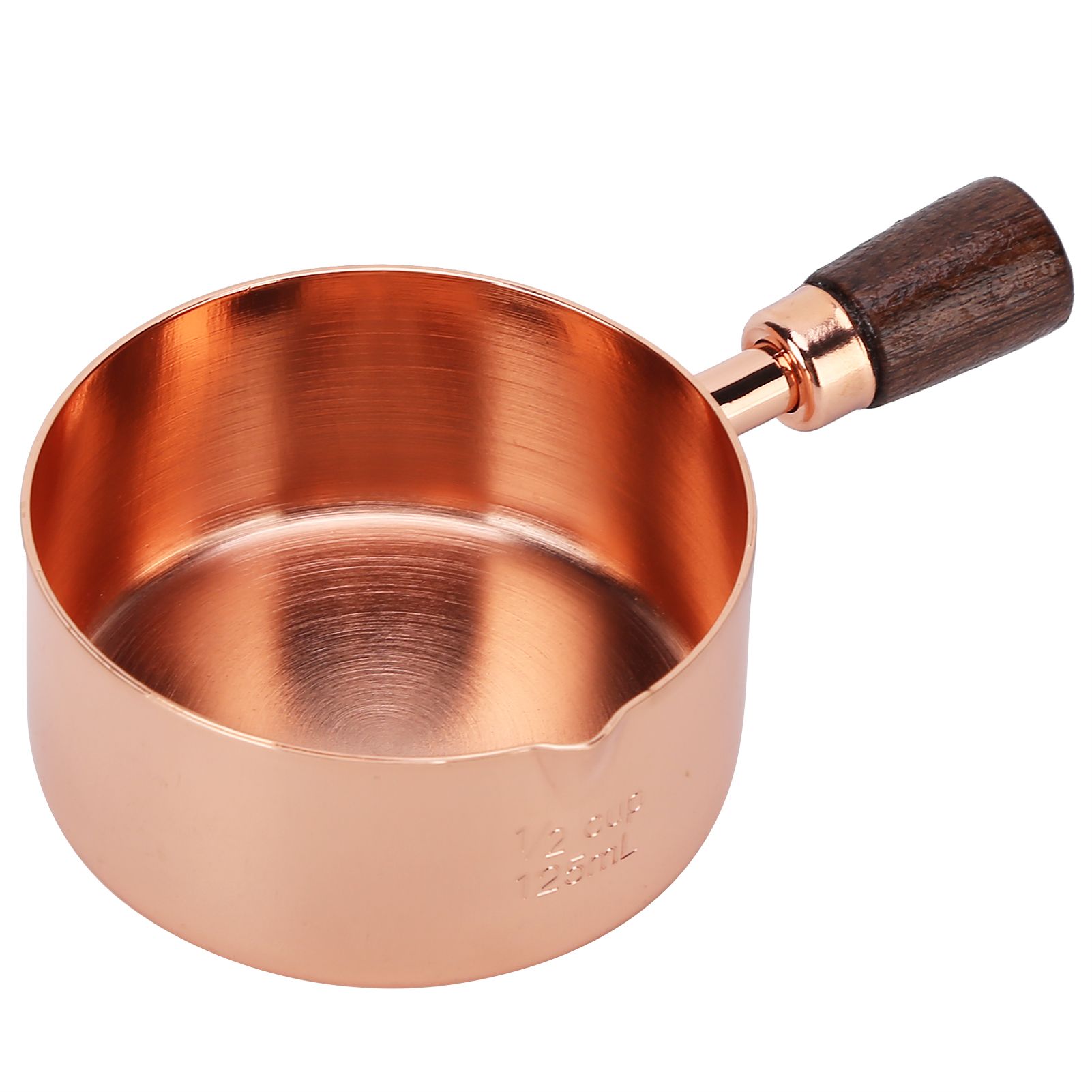 Sauce Pan Wooden Handle Rose Gold Stainless Steel Sauce Pot for Cooking Kitchen Ware1/2cup - Image 5