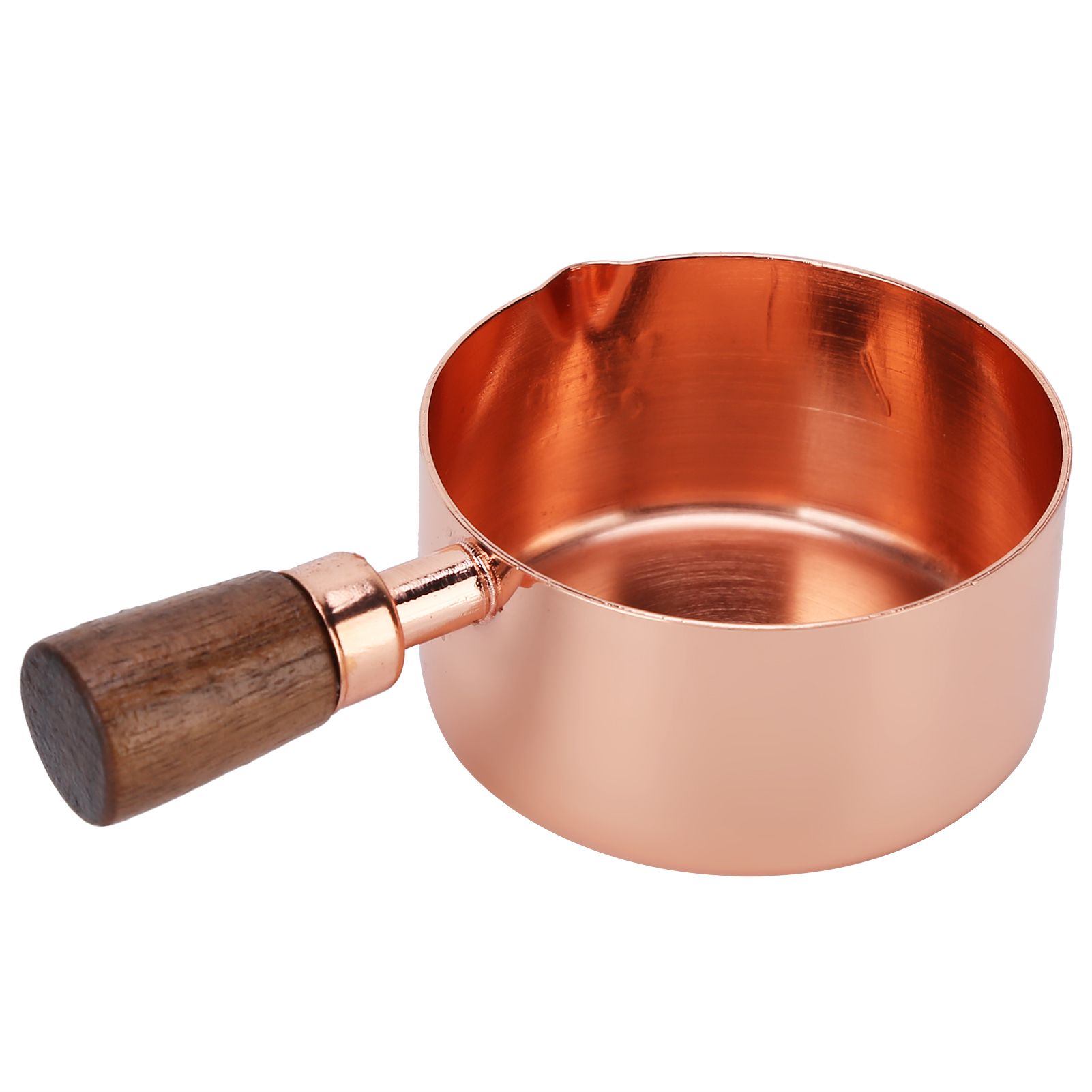 Sauce Pan Wooden Handle Rose Gold Stainless Steel Sauce Pot for Cooking Kitchen Ware1/3cup - Image 2