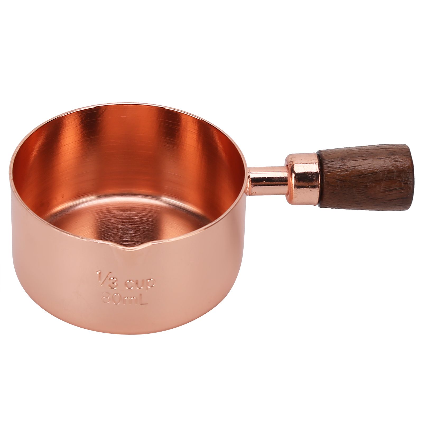 Sauce Pan Wooden Handle Rose Gold Stainless Steel Sauce Pot for Cooking Kitchen Ware1/3cup - Image 4