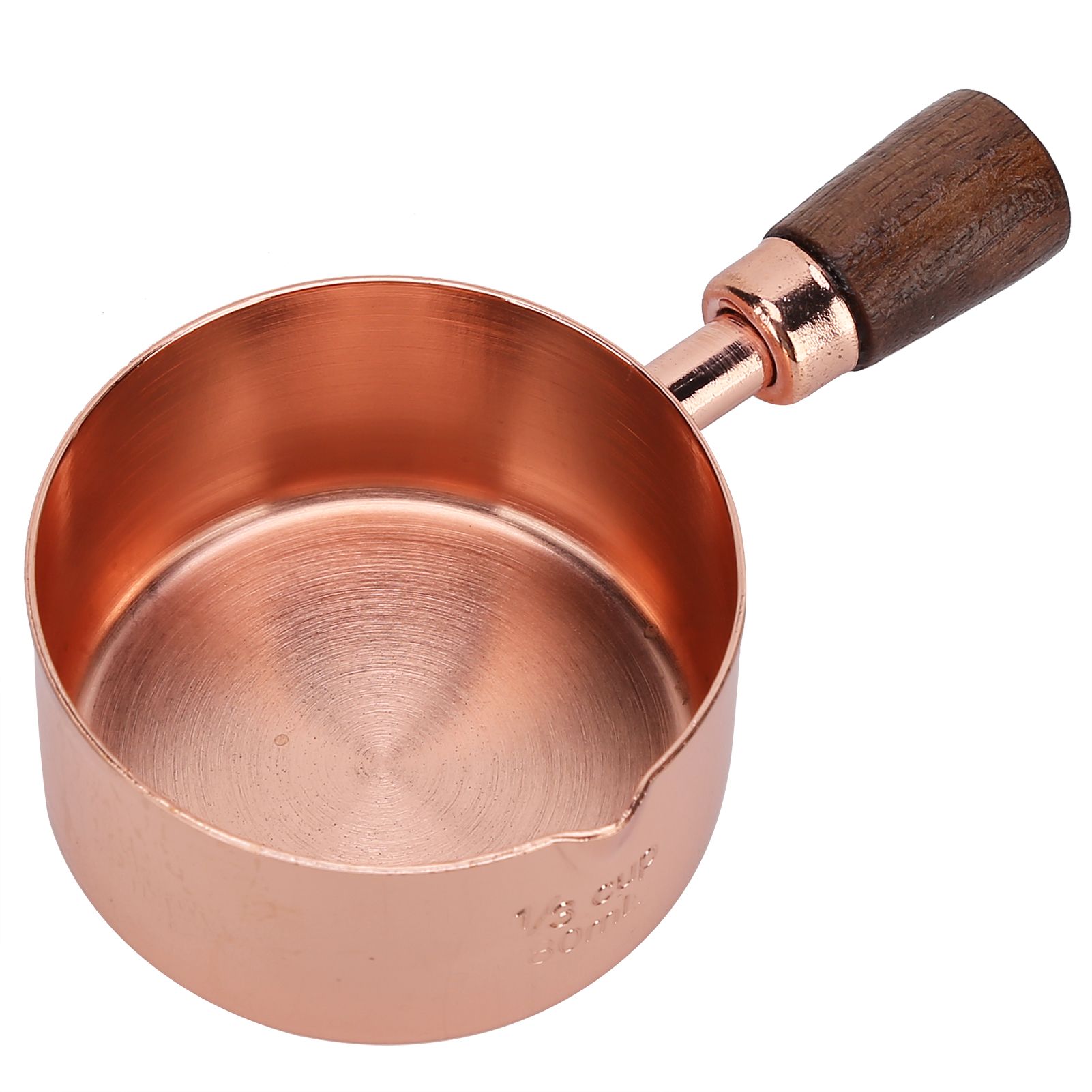Sauce Pan Wooden Handle Rose Gold Stainless Steel Sauce Pot for Cooking Kitchen Ware1/3cup - Image 5