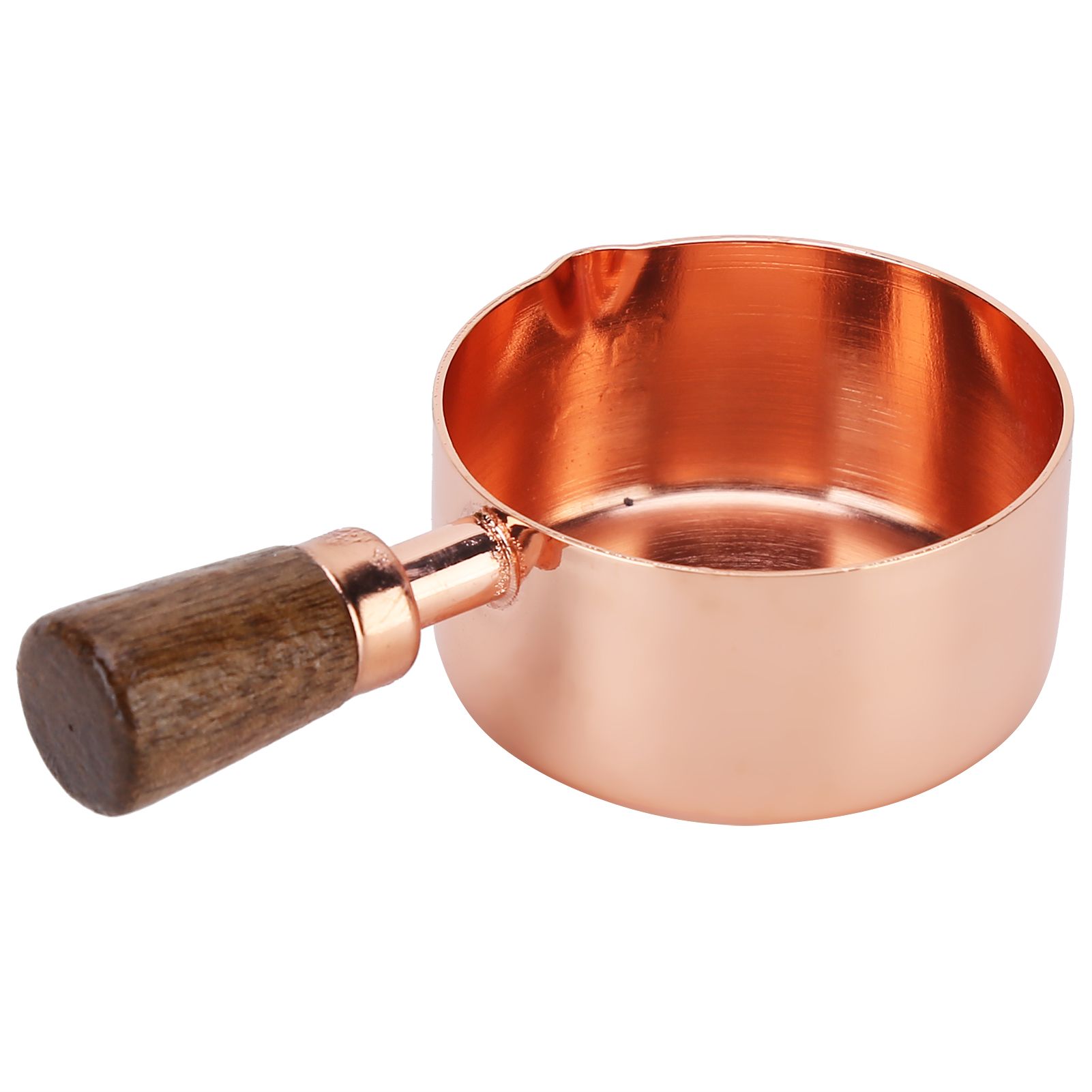 Sauce Pan Wooden Handle Rose Gold Stainless Steel Sauce Pot for Cooking Kitchen Ware1/4cup - Image 2
