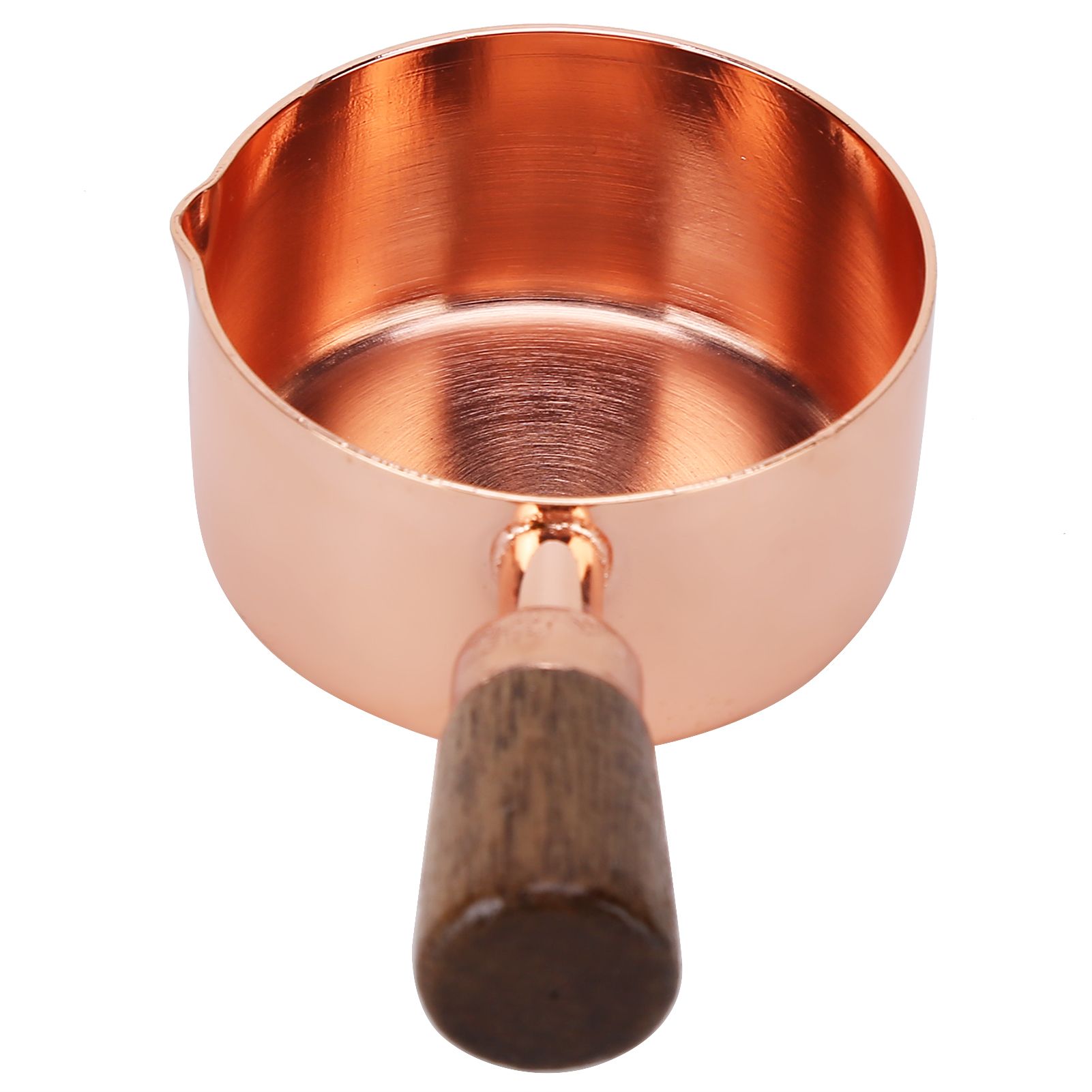 Sauce Pan Wooden Handle Rose Gold Stainless Steel Sauce Pot for Cooking Kitchen Ware1/4cup - Image 3
