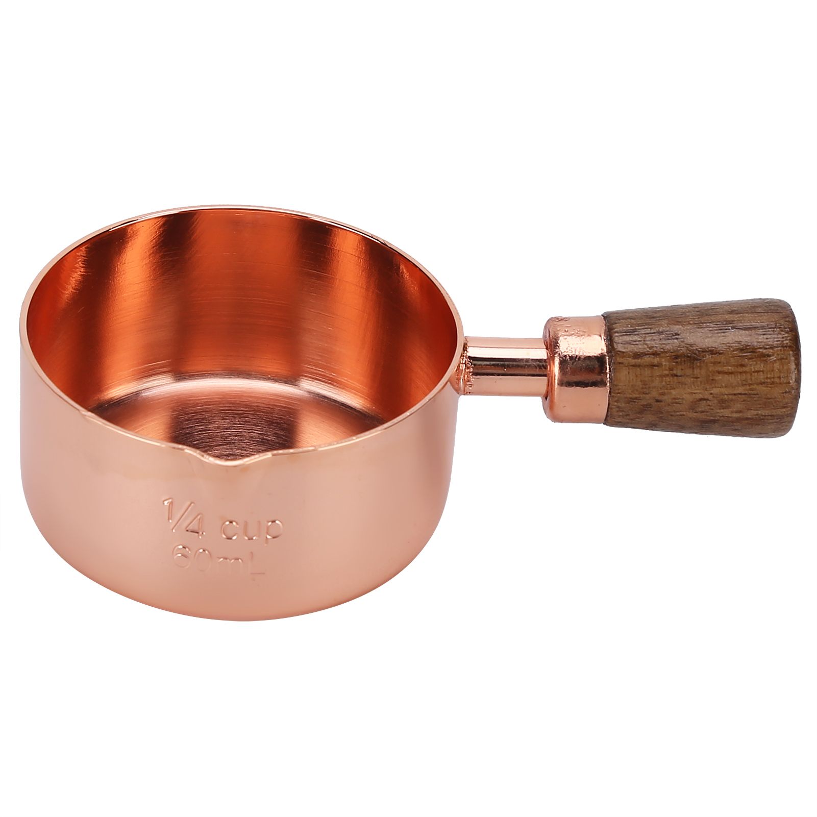 Sauce Pan Wooden Handle Rose Gold Stainless Steel Sauce Pot for Cooking Kitchen Ware1/4cup - Image 4