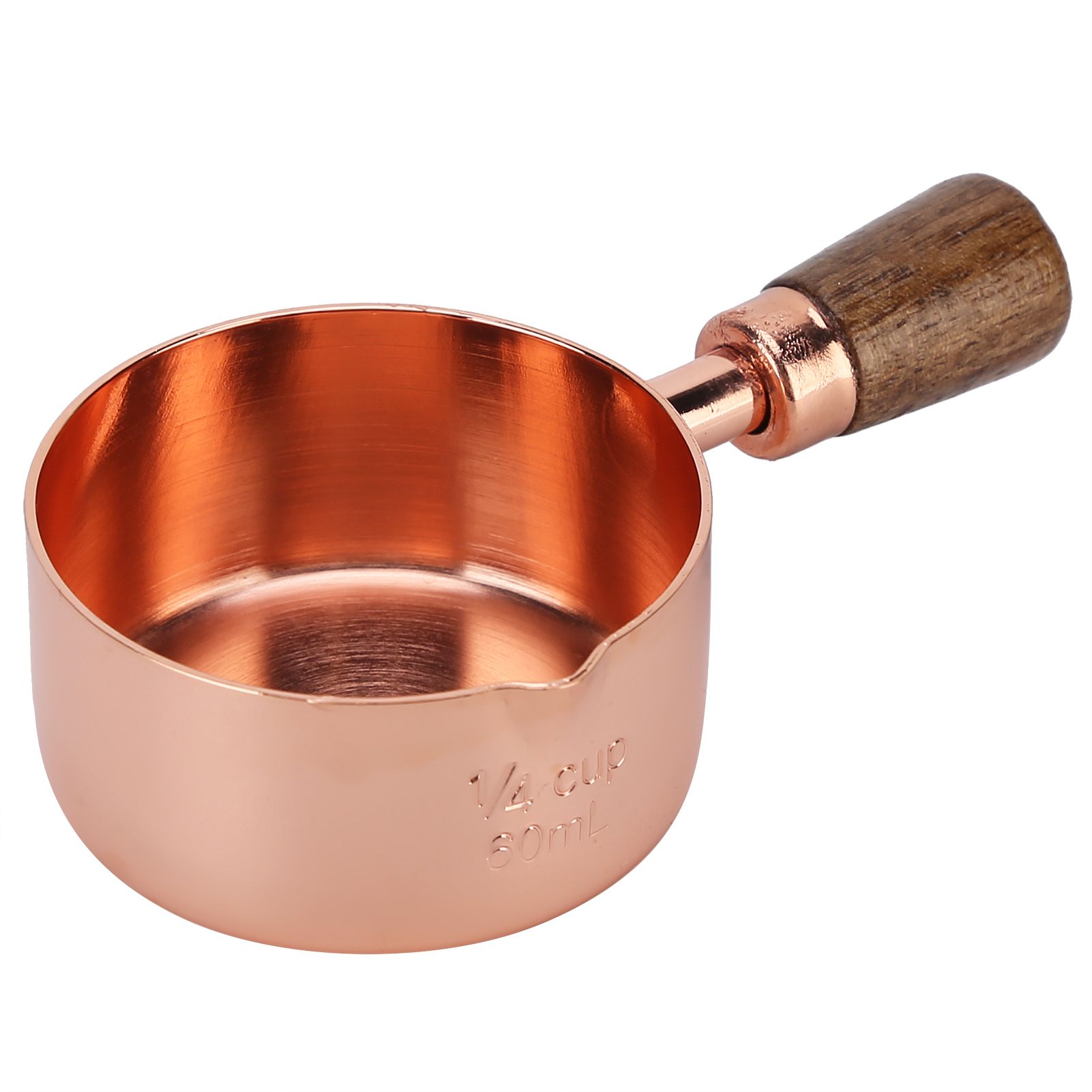 Sauce Pan Wooden Handle Rose Gold Stainless Steel Sauce Pot for Cooking Kitchen Ware1/4cup - Image 5