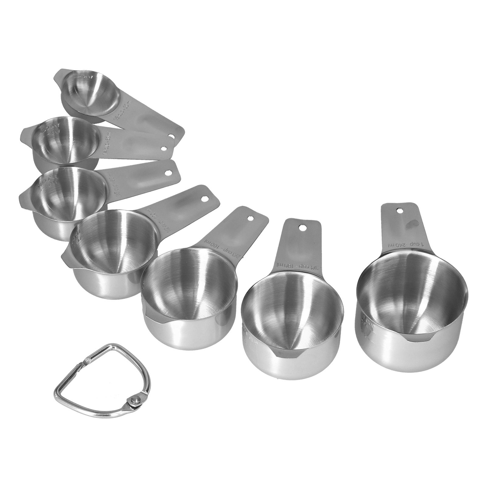 7Pcs/Set Stainless Steel Measuring Cup Measuring Spoon with Scale Baking Tool for Home Kitchen - Image 1