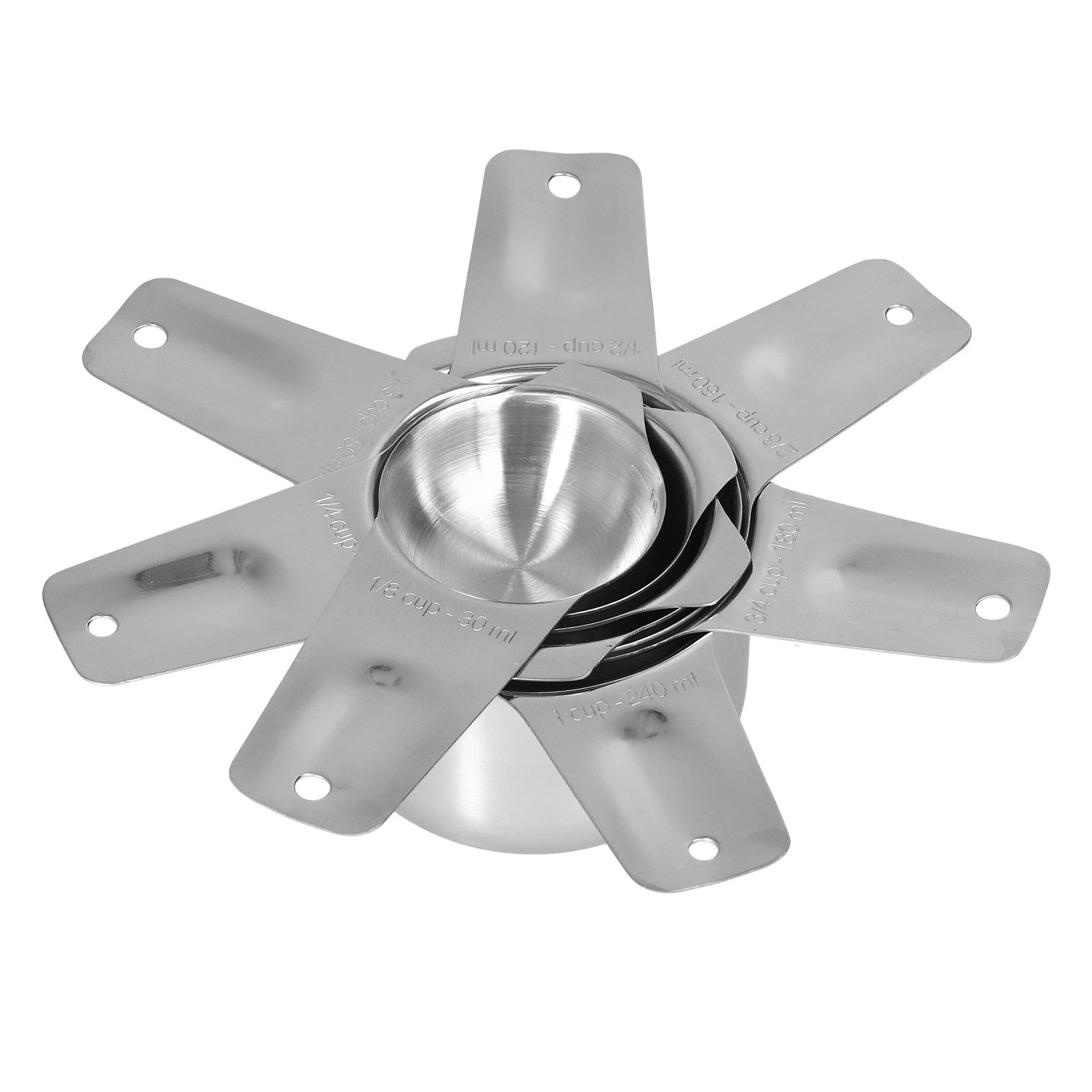 7Pcs/Set Stainless Steel Measuring Cup Measuring Spoon with Scale Baking Tool for Home Kitchen - Image 4