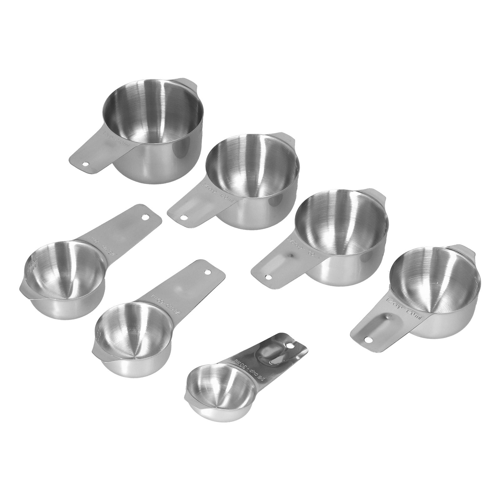 7Pcs/Set Stainless Steel Measuring Cup Measuring Spoon with Scale Baking Tool for Home Kitchen - Image 7