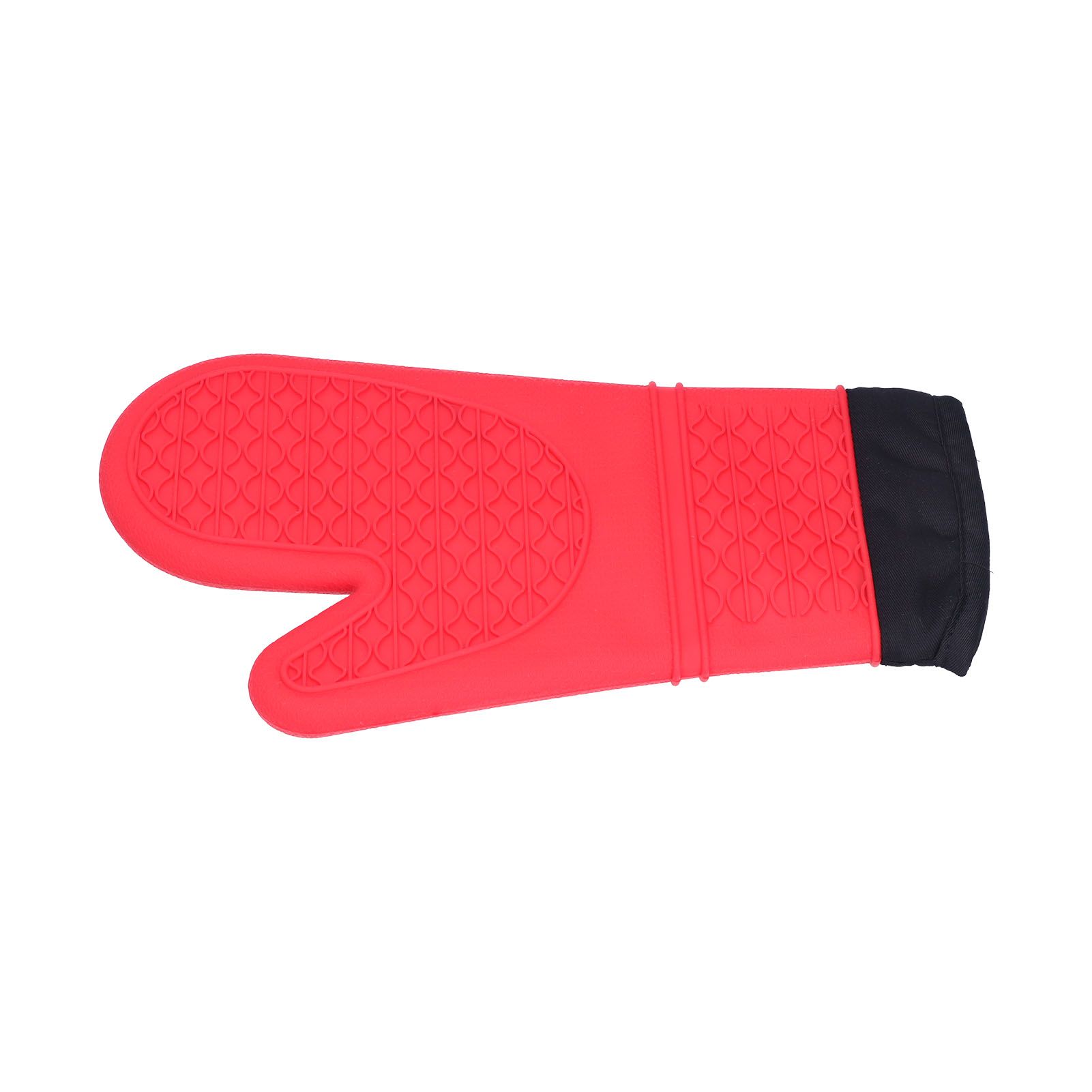 Silicone Oven Mitts with Cotton Heat Insulated Anti Scalding Baking Gloves for Home KitchenRed - Image 6