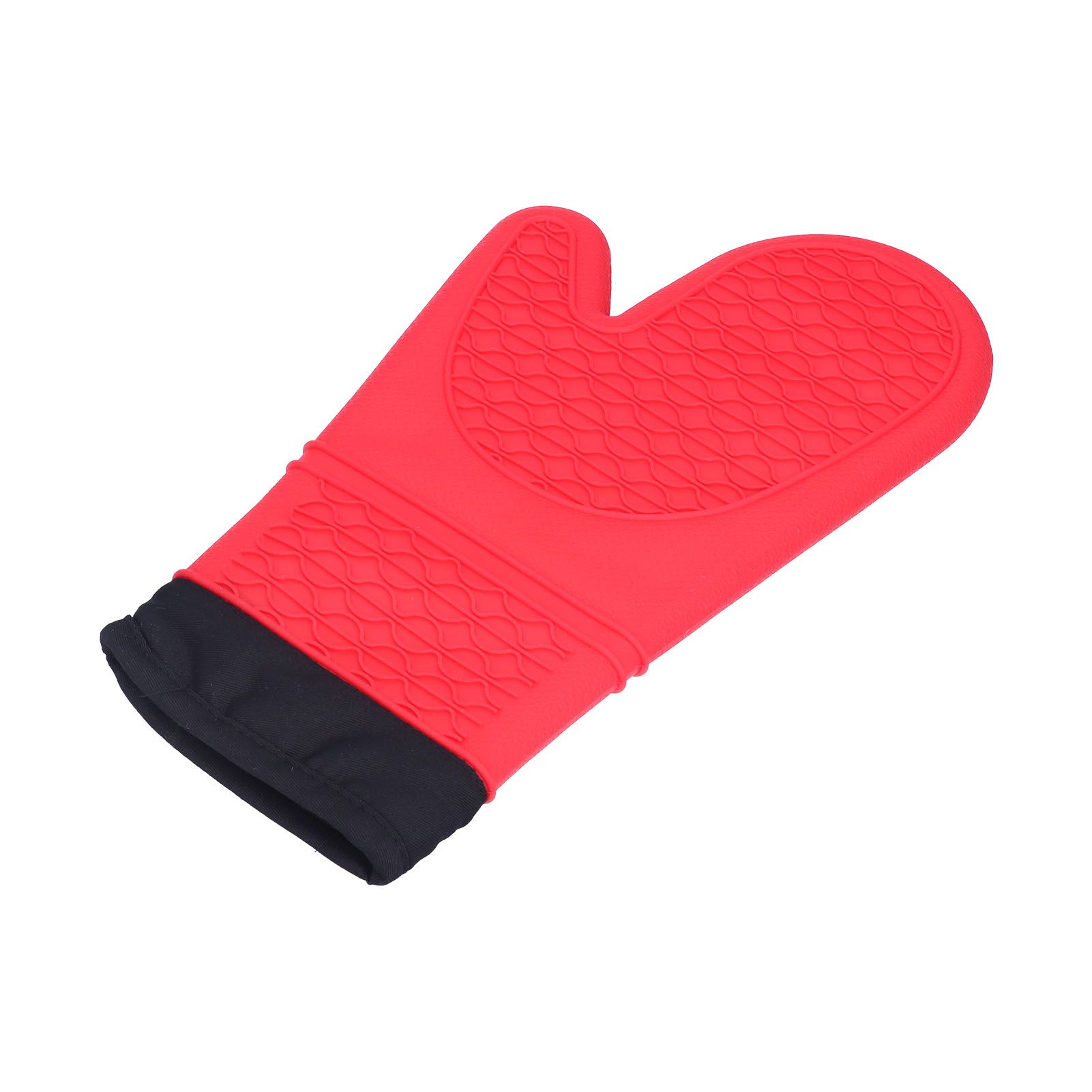 Silicone Oven Mitts with Cotton Heat Insulated Anti Scalding Baking Gloves for Home KitchenRed - Image 8
