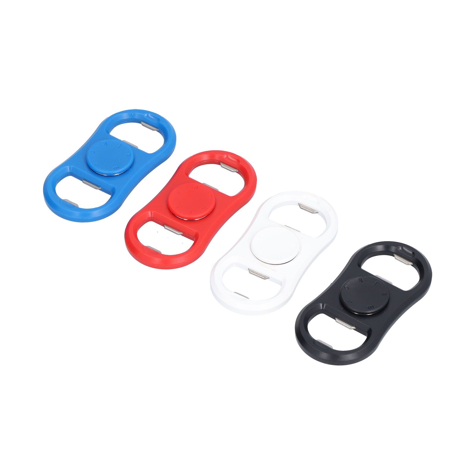 4Pcs Portable Manual Double Head Beer Bottle Opener Hand Decompression Toy Black White Blue Red - Image 3