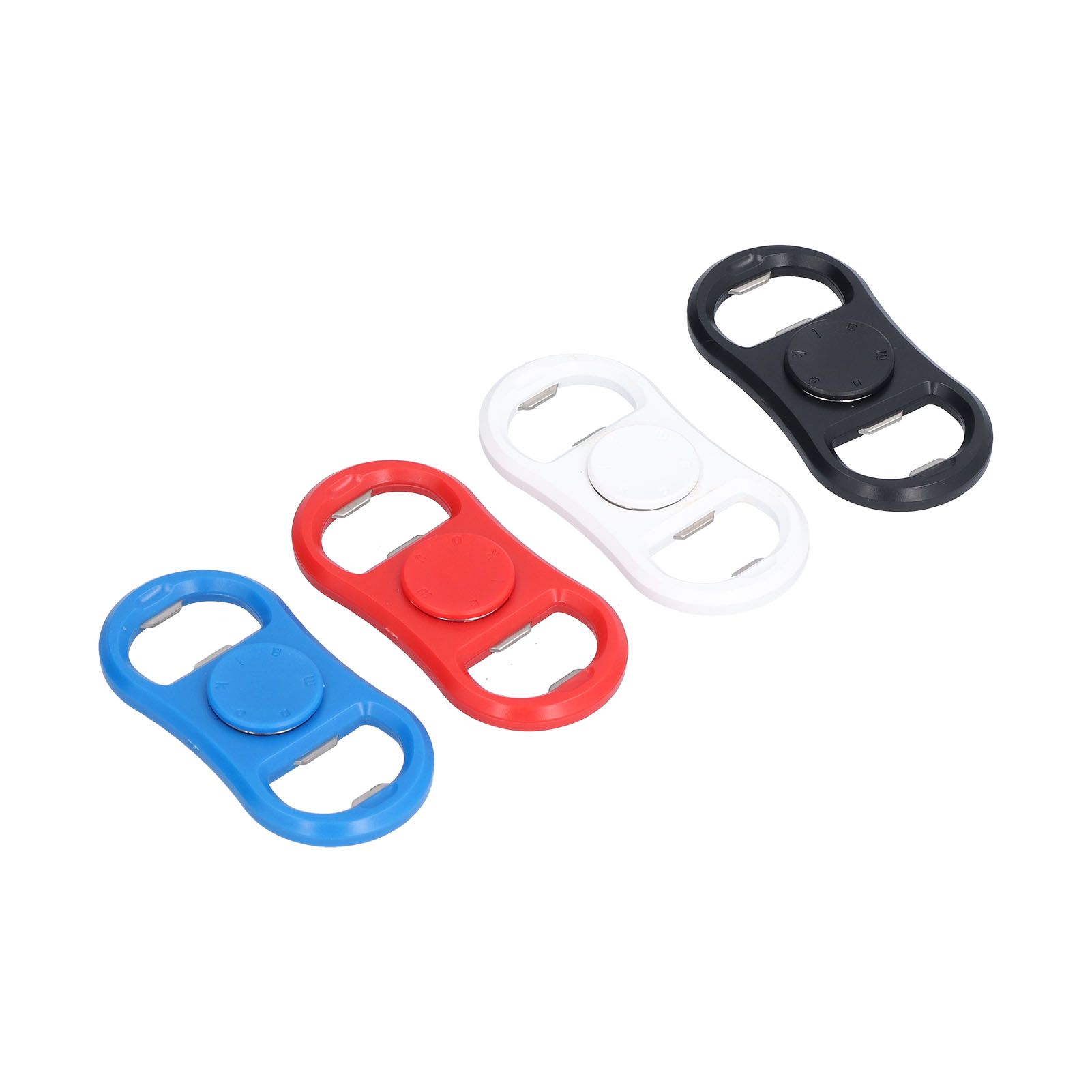 4Pcs Portable Manual Double Head Beer Bottle Opener Hand Decompression Toy Black White Blue Red - Image 4