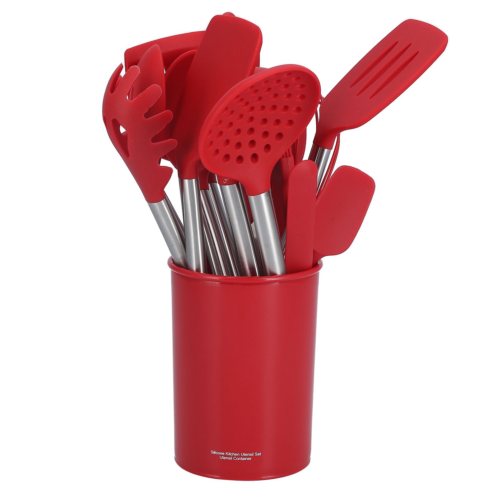 15PCS/Set Silicone Cooking Utensil Set with Stainless Steel Handle Kitchen Spatulas Spoon Cooking ToolsRed - Image 2