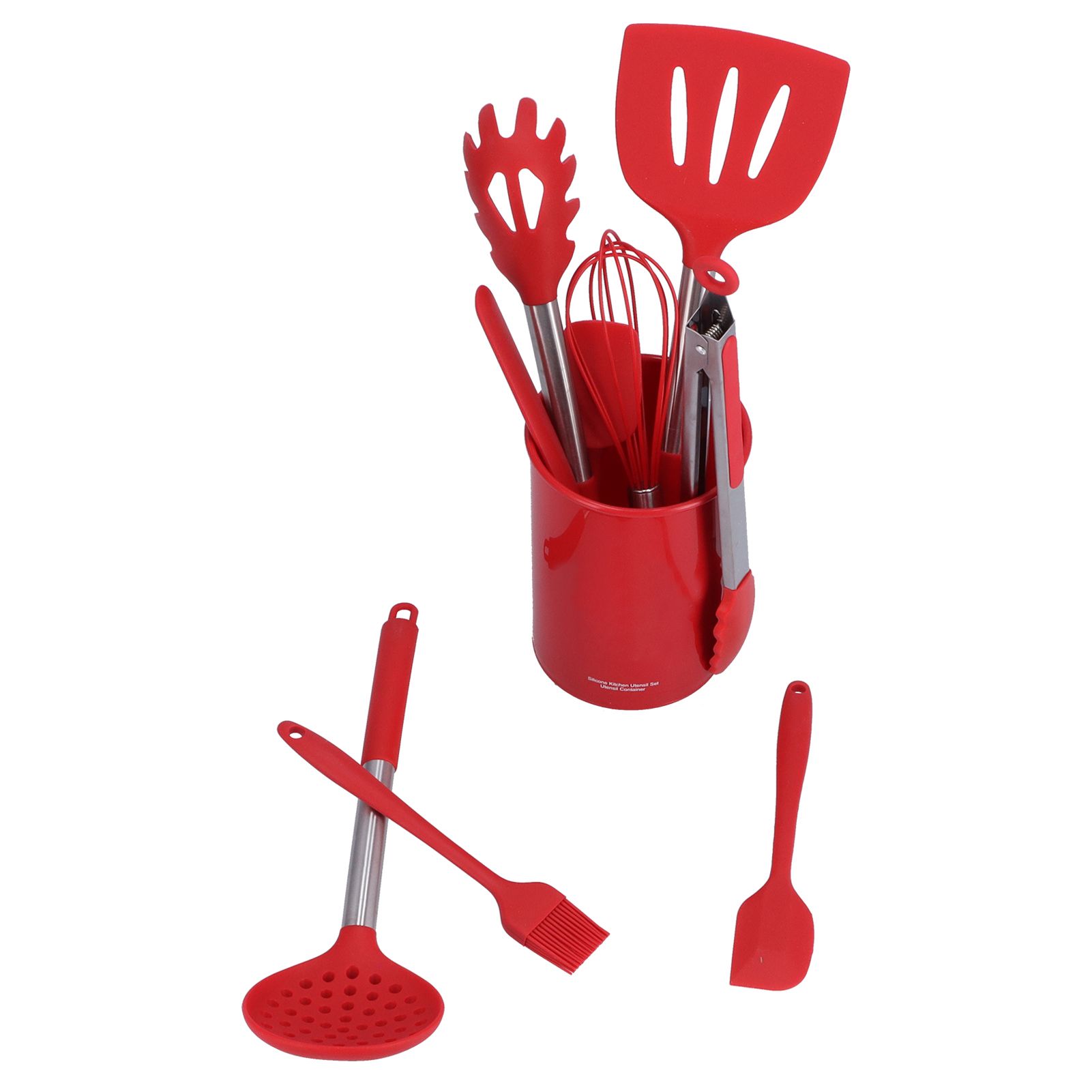 15PCS/Set Silicone Cooking Utensil Set with Stainless Steel Handle Kitchen Spatulas Spoon Cooking ToolsRed - Image 4