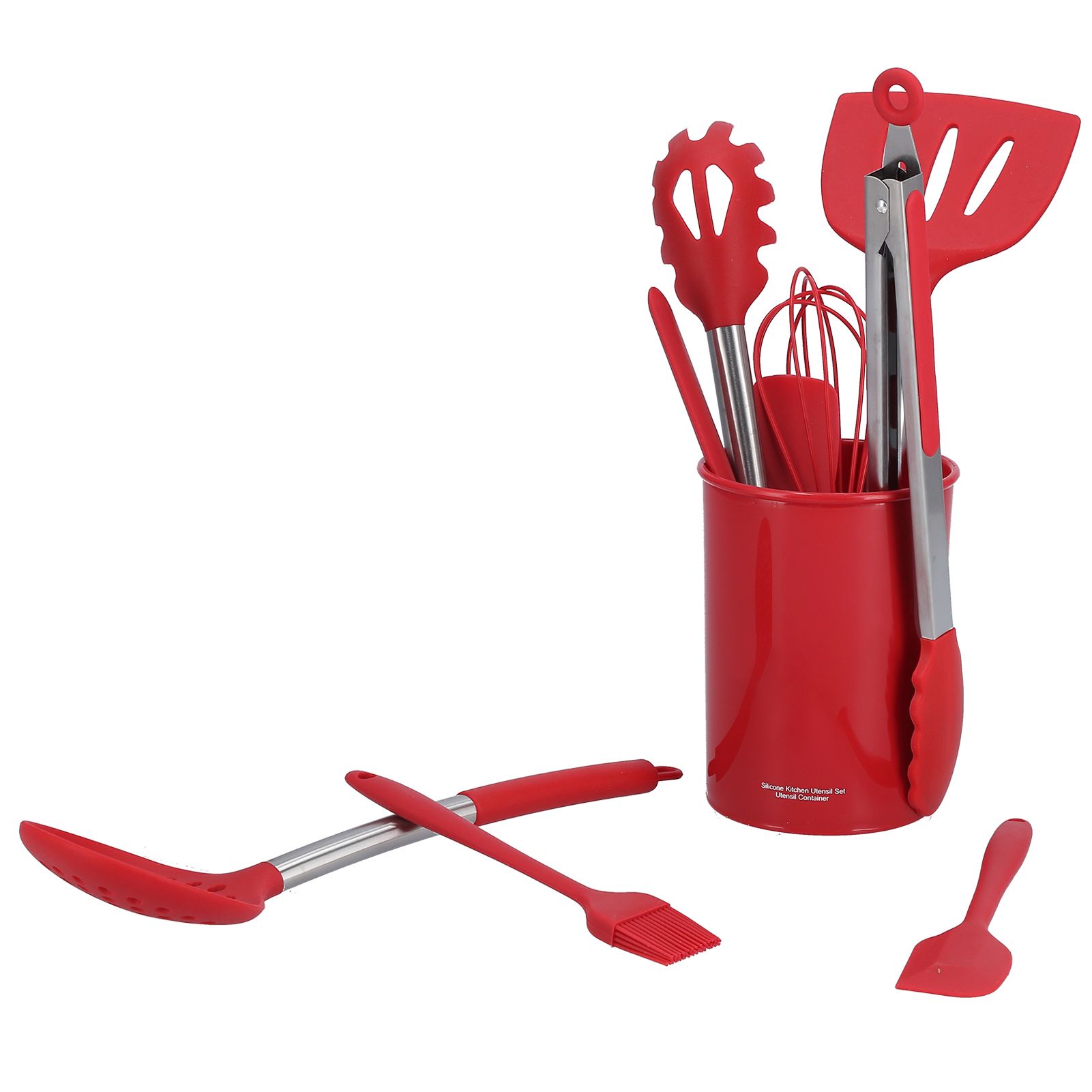 15PCS/Set Silicone Cooking Utensil Set with Stainless Steel Handle Kitchen Spatulas Spoon Cooking ToolsRed - Image 6