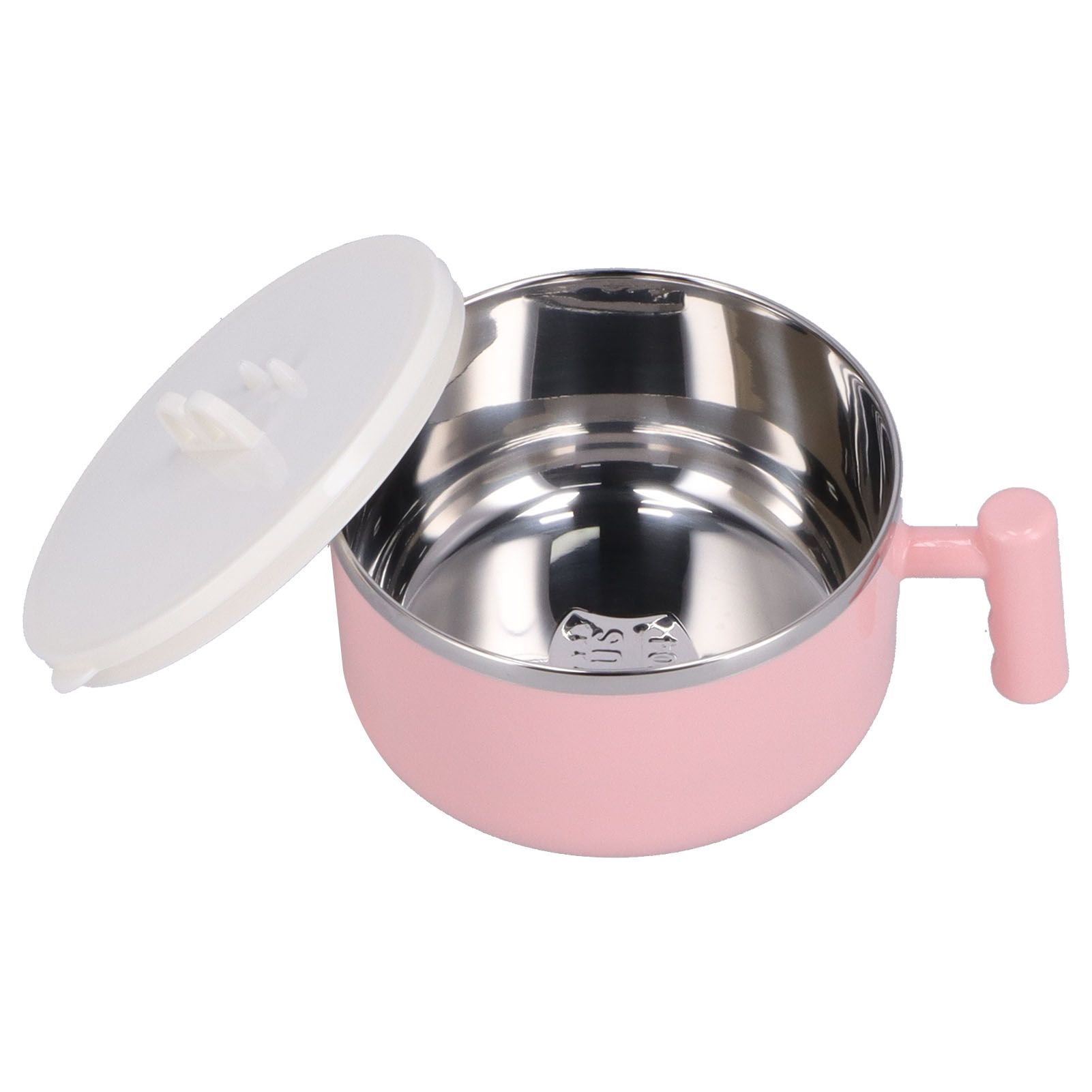 Stainless Steel Noodle Bowl Set Food Storage Container Portable Soup Snack Bowl with Lid(Pink Tableware ) - Image 2