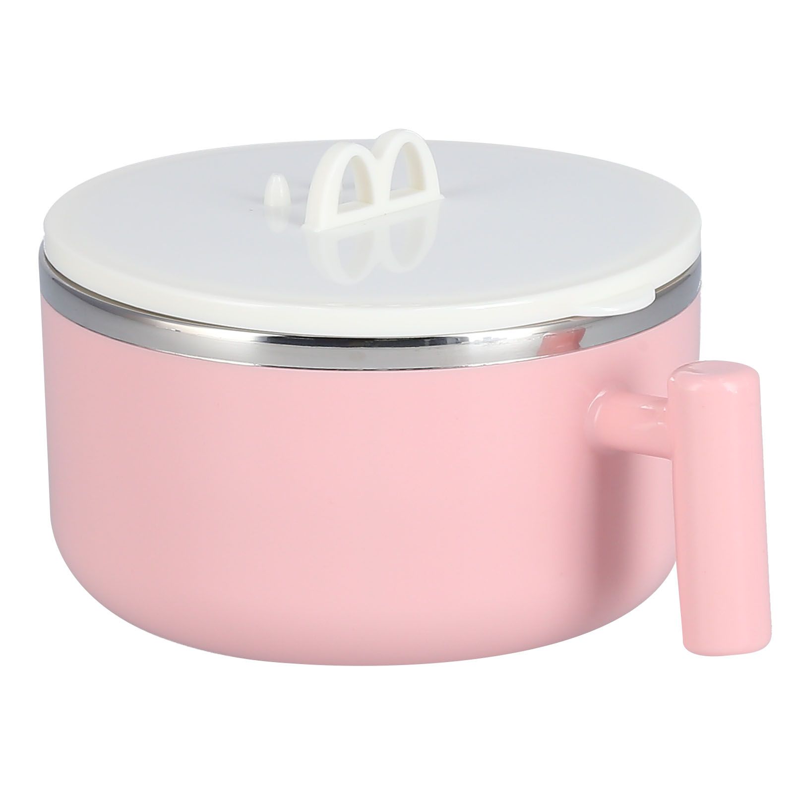Stainless Steel Noodle Bowl Set Food Storage Container Portable Soup Snack Bowl with Lid(Pink Tableware ) - Image 5
