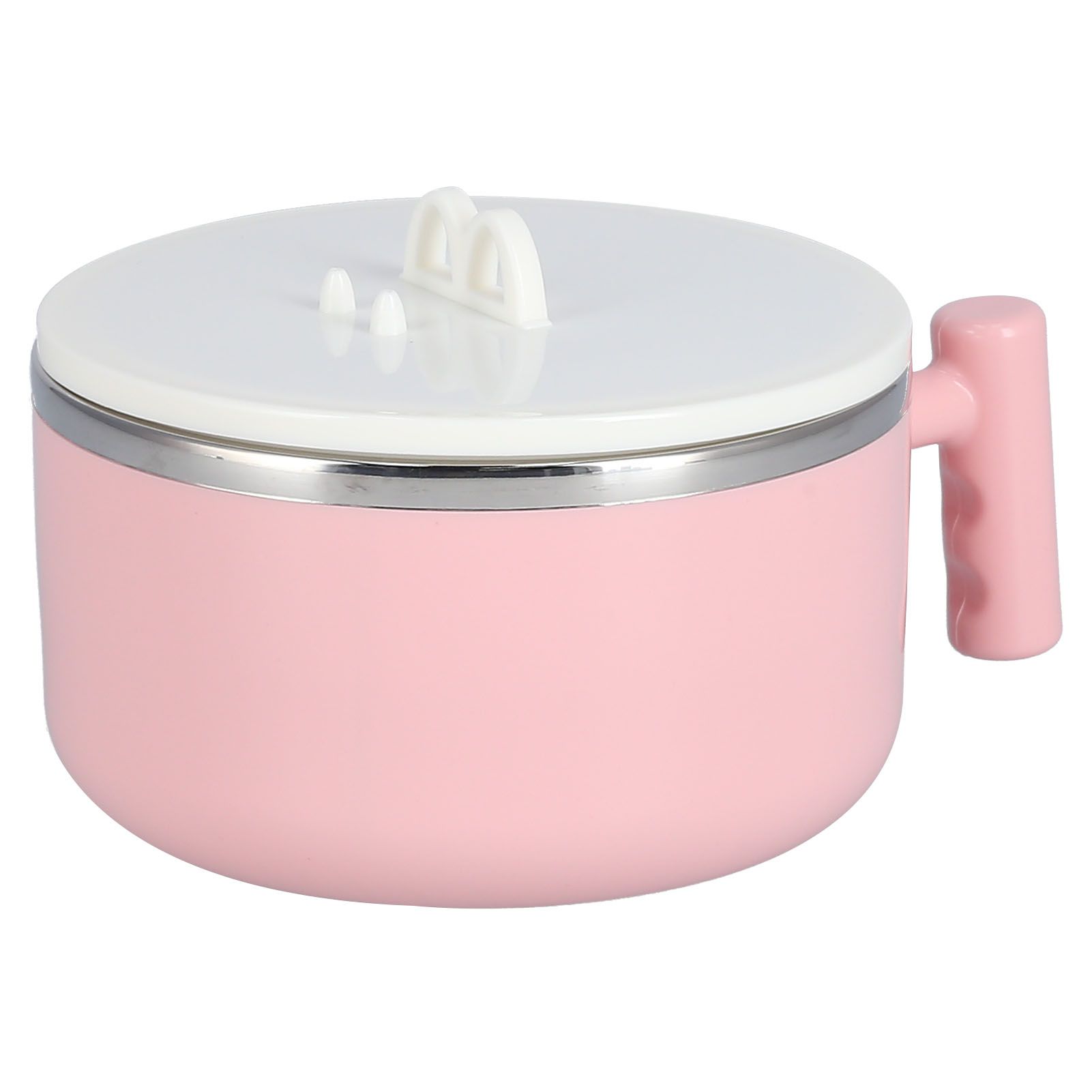 Stainless Steel Noodle Bowl Set Food Storage Container Portable Soup Snack Bowl with Lid(Pink Tableware ) - Image 6