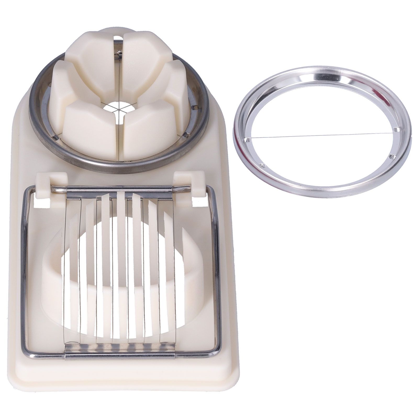 Egg Cutter Household Stainless Steel Wire Egg Cutter Safe Easy to Operate for Hard Boiled EggsWhite - Image 1