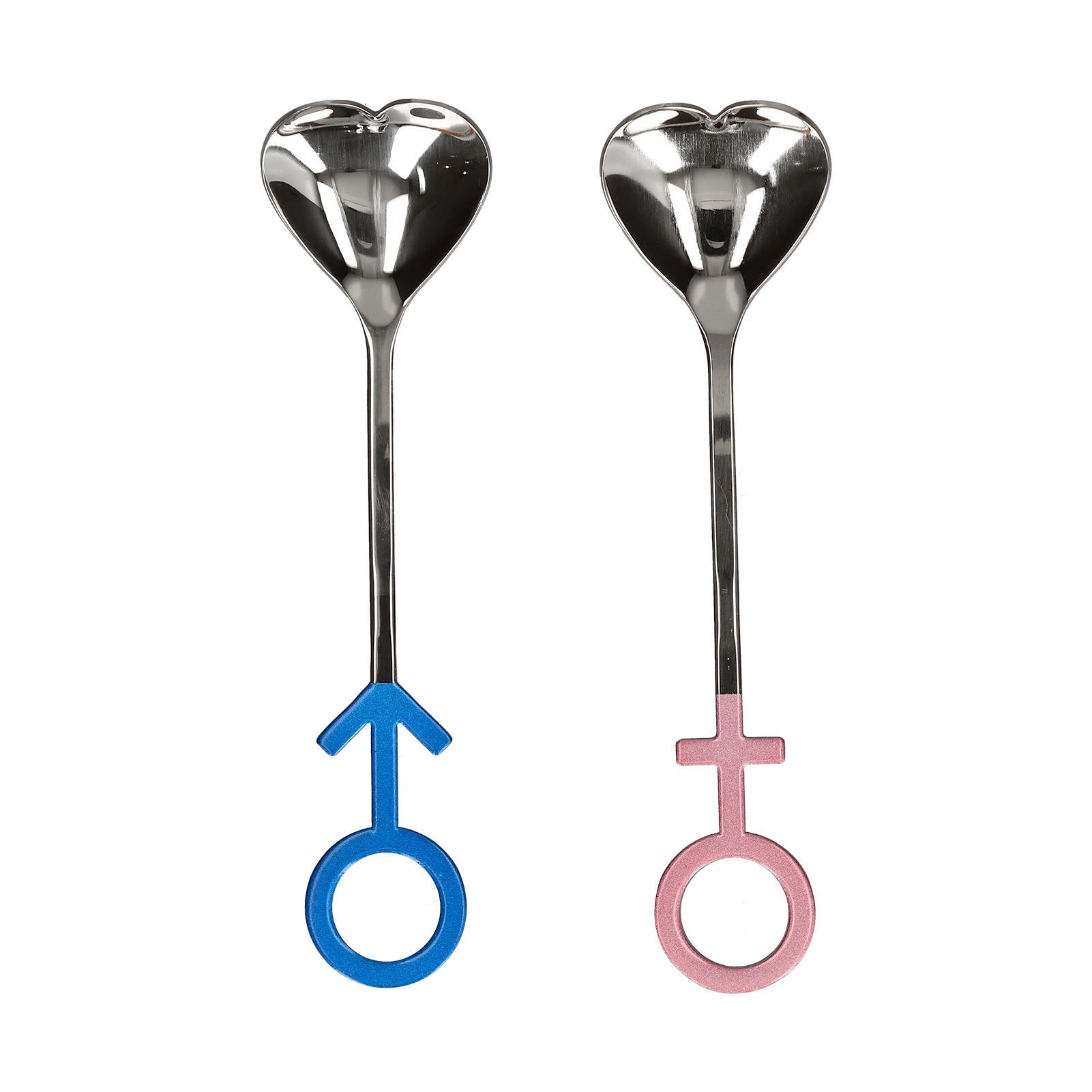 Innovative Heart Shaped Couple Spoon 304 Stainless Steel Spoon for Kitchen Home RestaurantBlue Pink Silver - Image 3