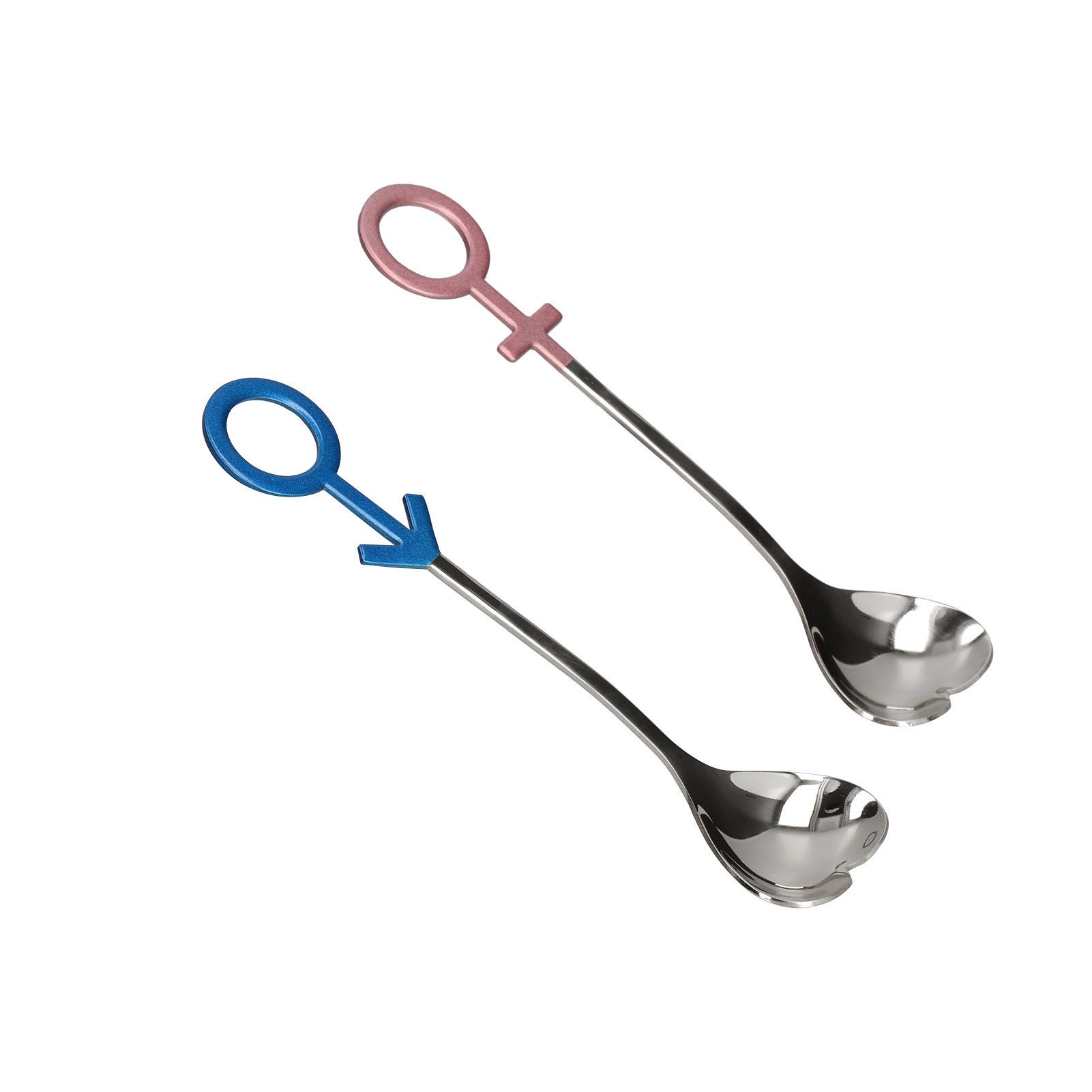 Innovative Heart Shaped Couple Spoon 304 Stainless Steel Spoon for Kitchen Home RestaurantBlue Pink Silver - Image 4