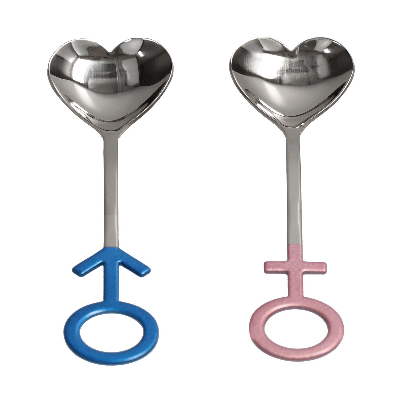 Innovative Heart Shaped Couple Spoon 304 Stainless Steel Spoon for Kitchen Home RestaurantBlue Pink Silver - Image 6