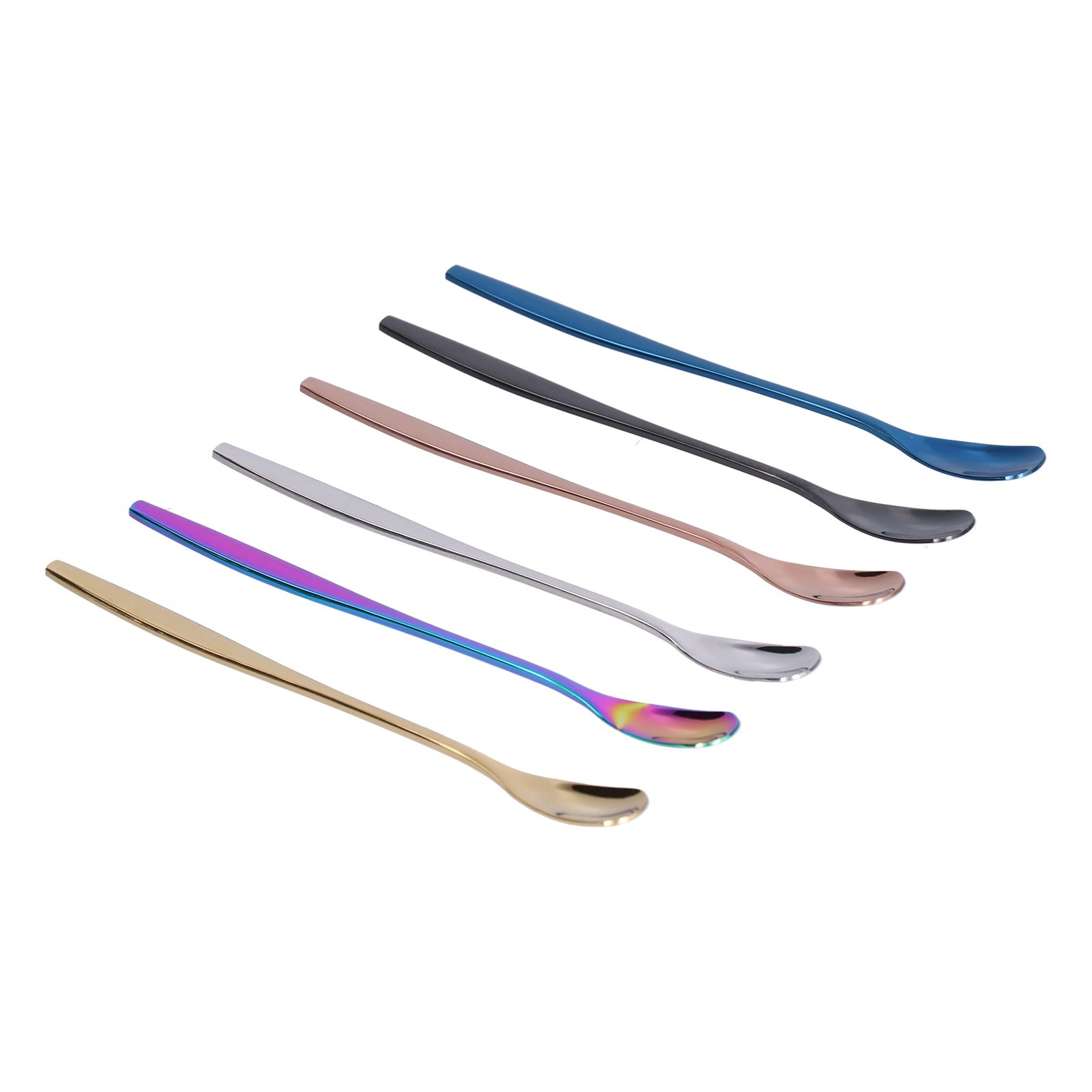6PCS Coffee Spoon Stainless Steel Mixing Spoon Thickened Long Handle Ice Tea Desert Scoop - Image 4