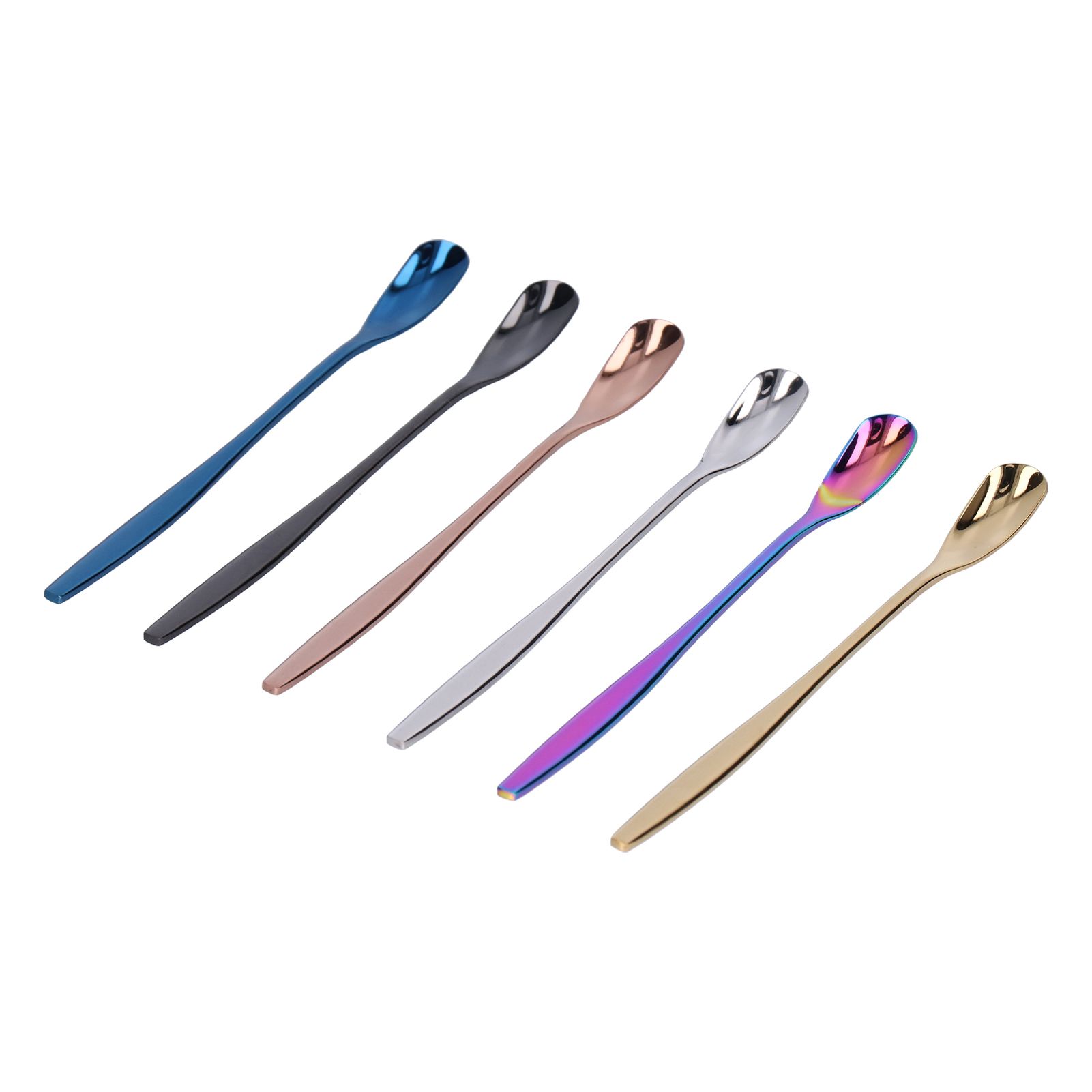 6PCS Coffee Spoon Stainless Steel Mixing Spoon Thickened Long Handle Ice Tea Desert Scoop - Image 5