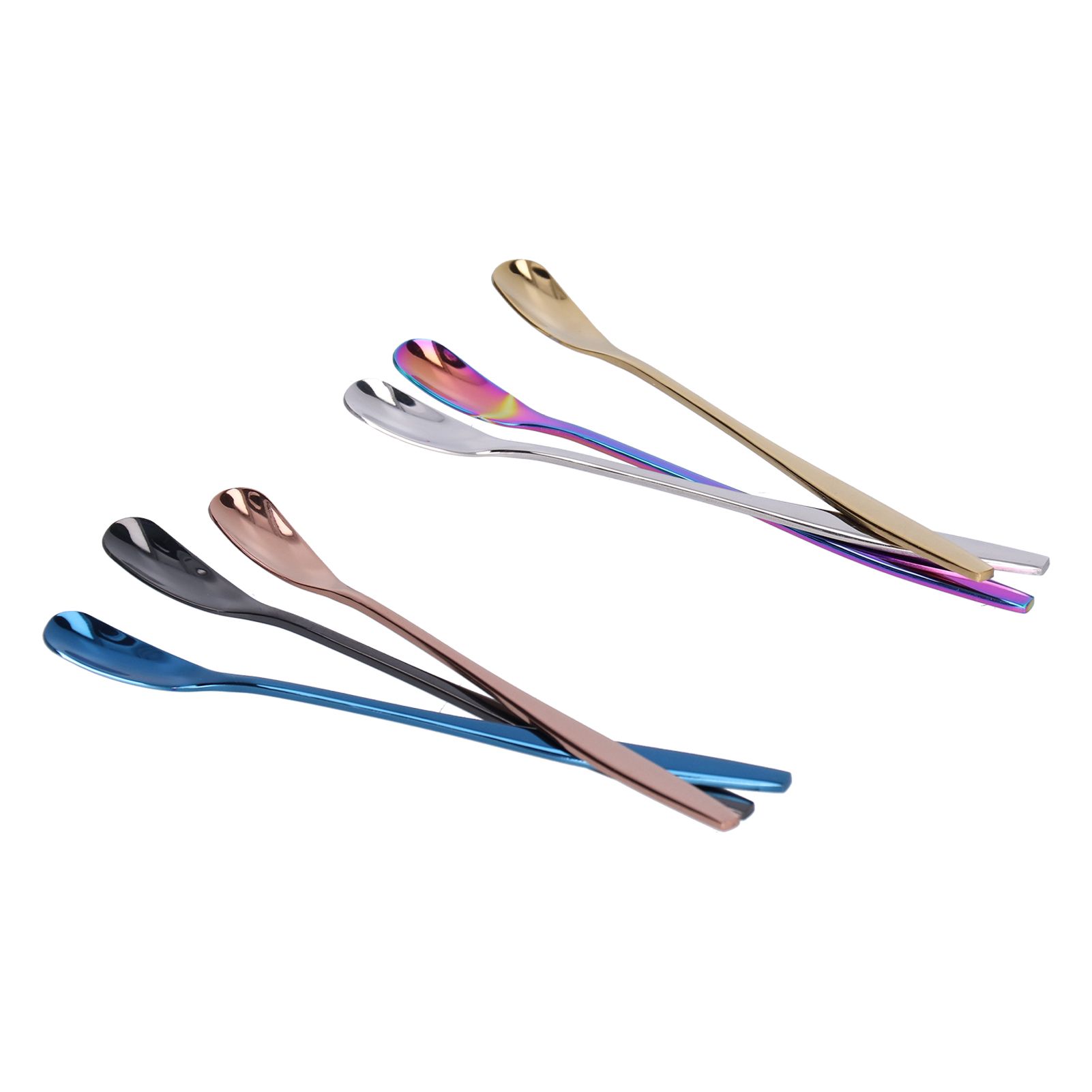 6PCS Coffee Spoon Stainless Steel Mixing Spoon Thickened Long Handle Ice Tea Desert Scoop - Image 6