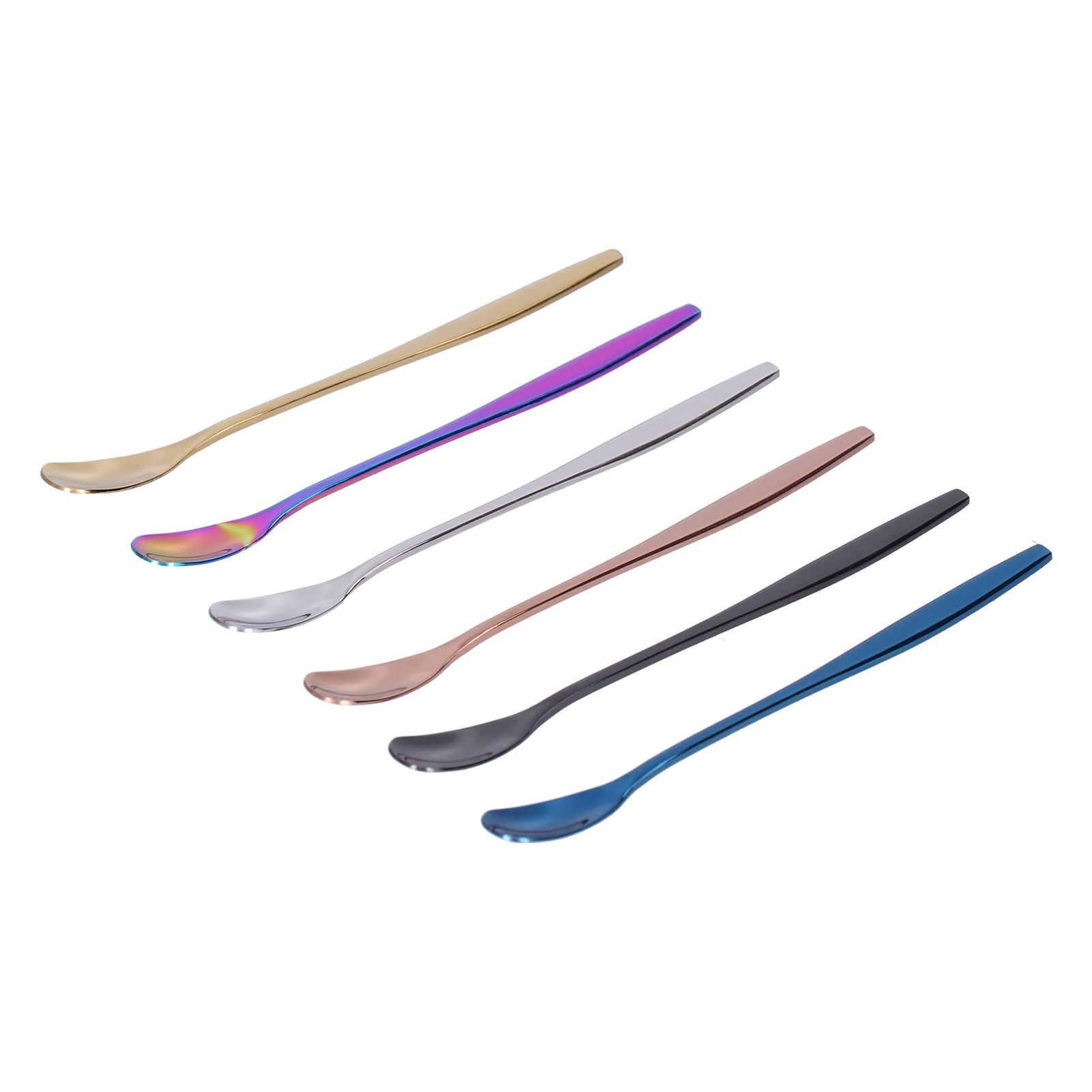 6PCS Coffee Spoon Stainless Steel Mixing Spoon Thickened Long Handle Ice Tea Desert Scoop - Image 8