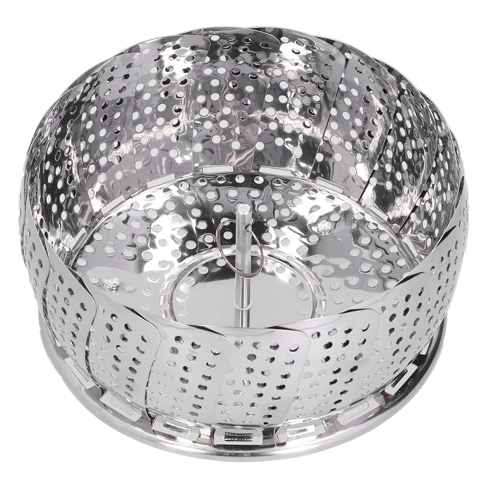 Stainless Steel Steamer Basket 28cm Diameter Retractable Foldable Steaming Rack for Home - Image 5