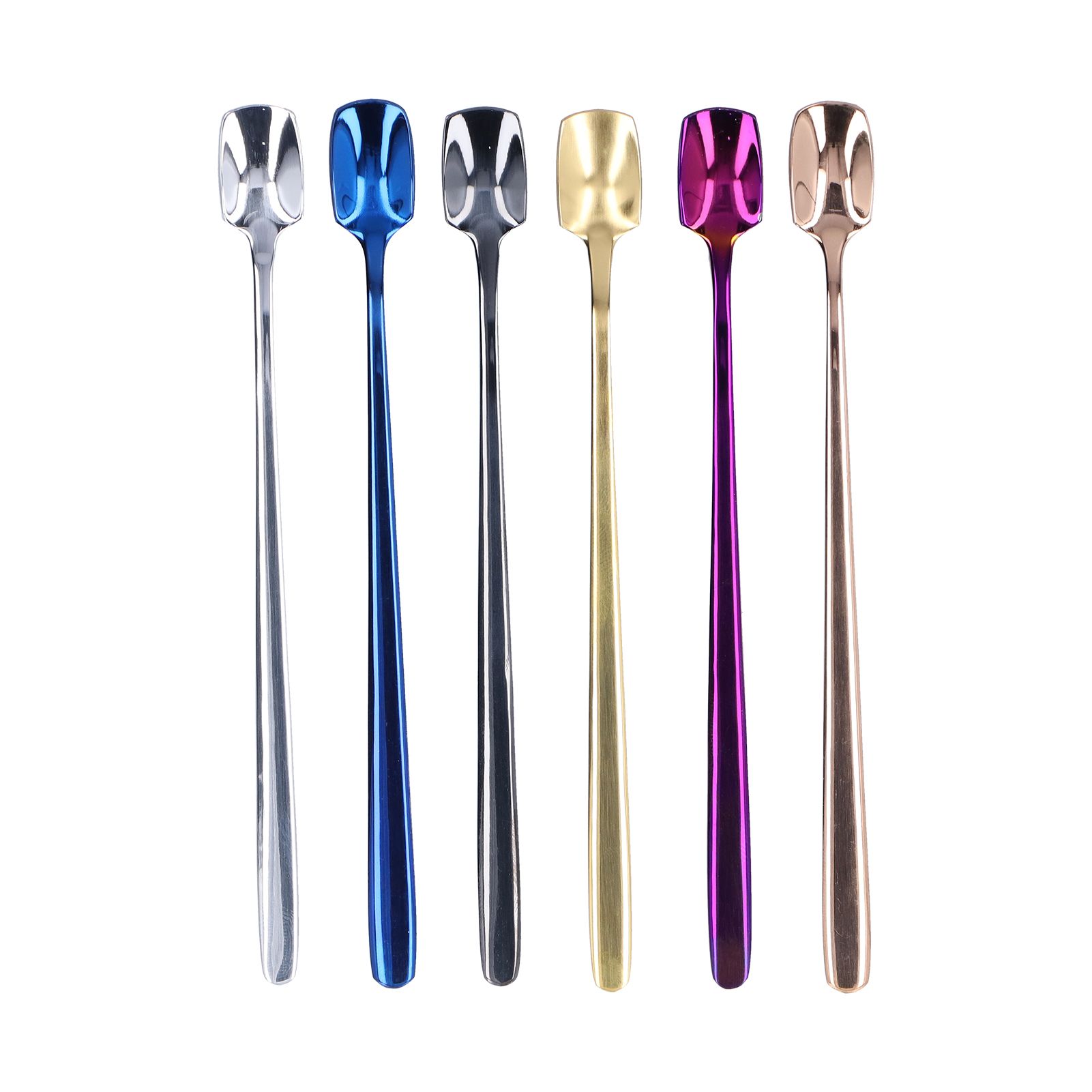 6 Pcs Dessert Spoon 304 Stainless Steel Mixing Spoon Shovel Long Handle Thickened Spoon Set for Dessert Ice Cream 15cm - Image 5